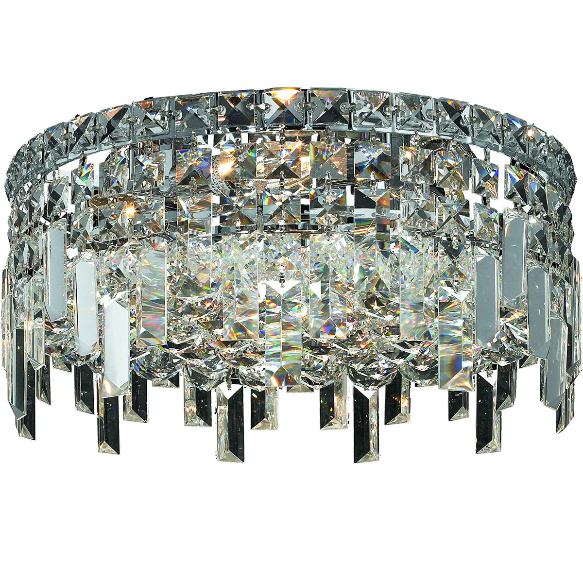 Elegant Lighting 2031F14c-Rc 14 Dia x 55 H in Maxim collection Flush Mount - Royal cut- chrome Finish