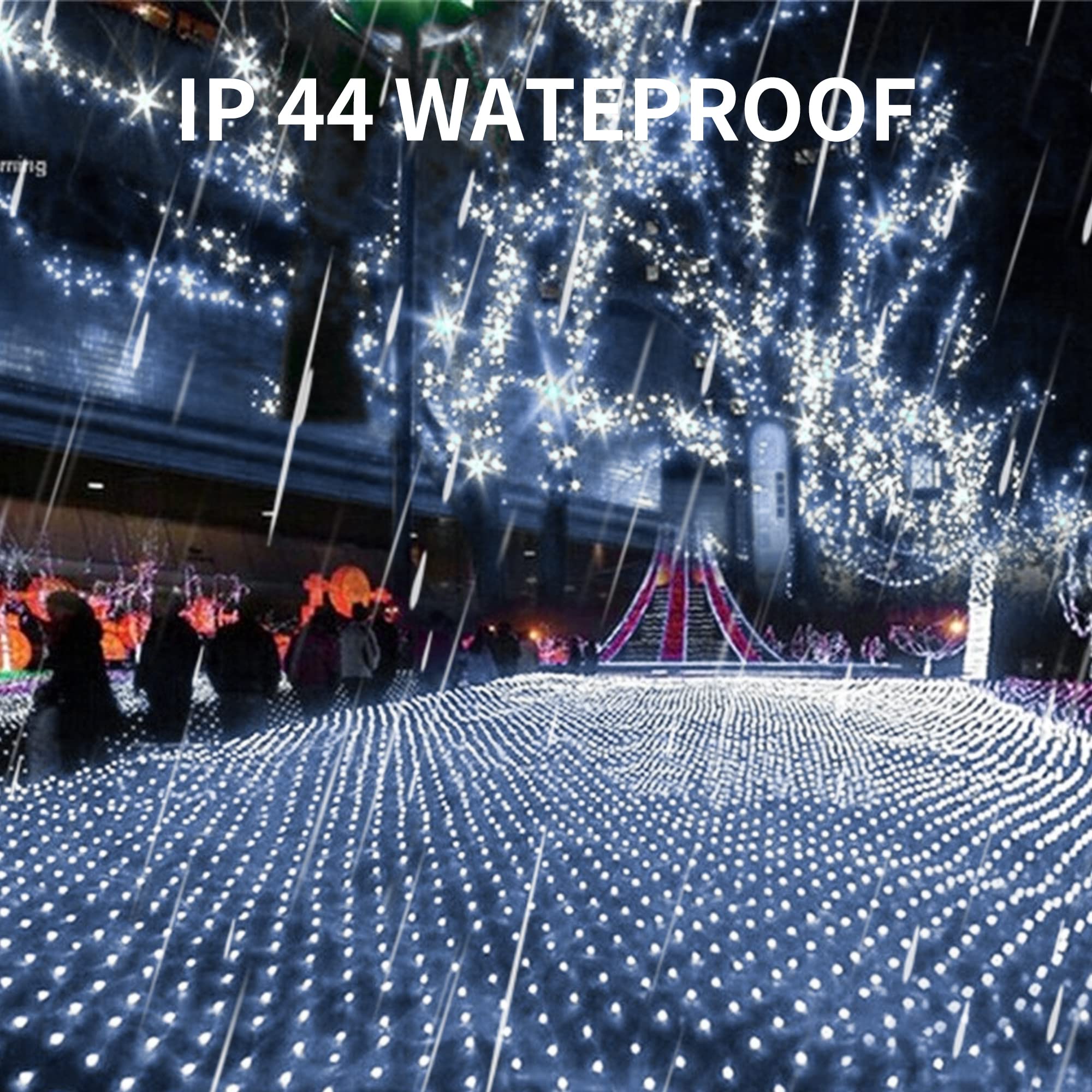 Dazzle Bright 360 LED Net Lights, 12FT x 5FT Waterproof String Lights, White, 8 Modes for Indoor/Outdoor Xmas Decor