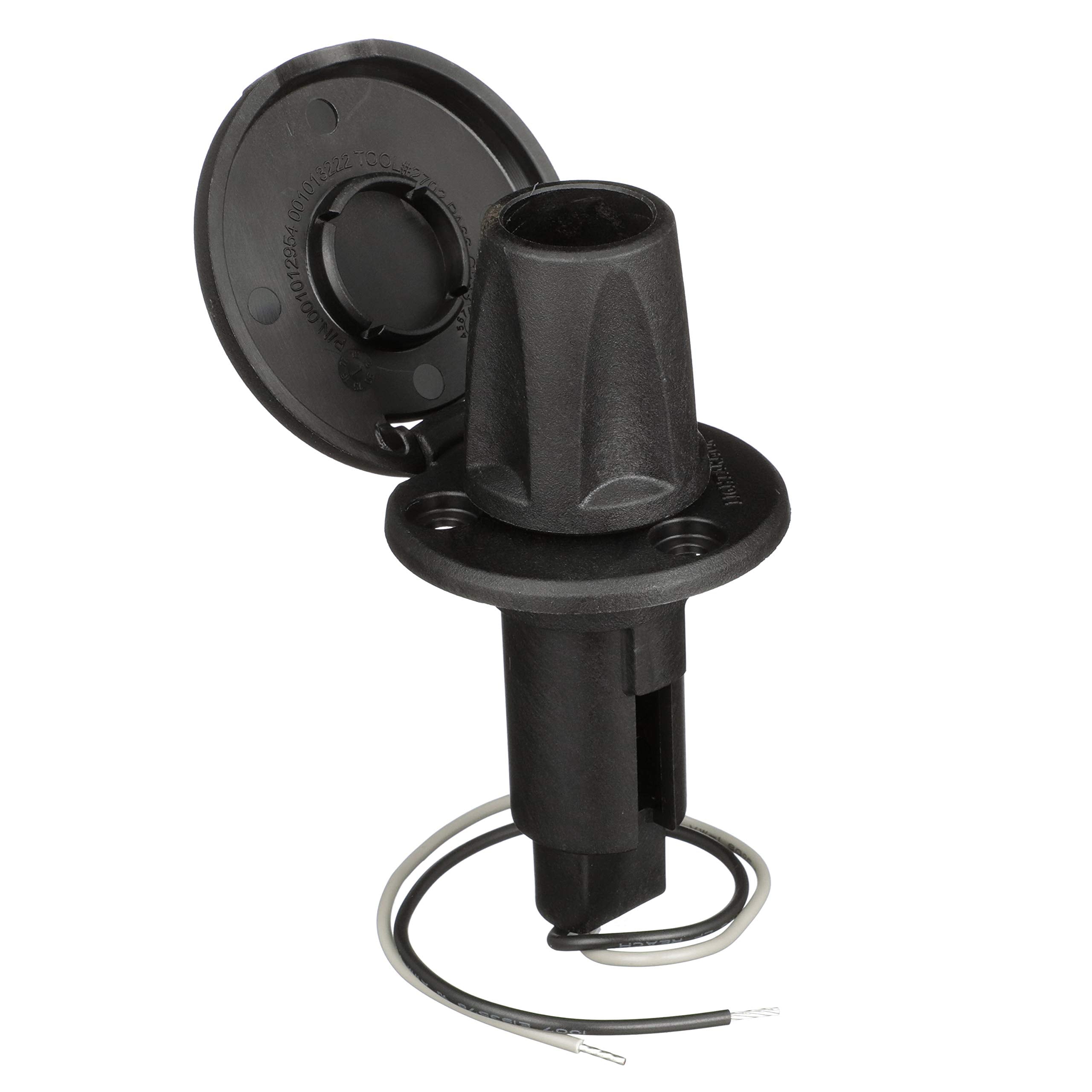 Attwood 910R2Pb-7 Lightarmor 910R Series Round Plug-In Light Base - For All-Around Pole Light, 2-Pin, Black Composite Cover