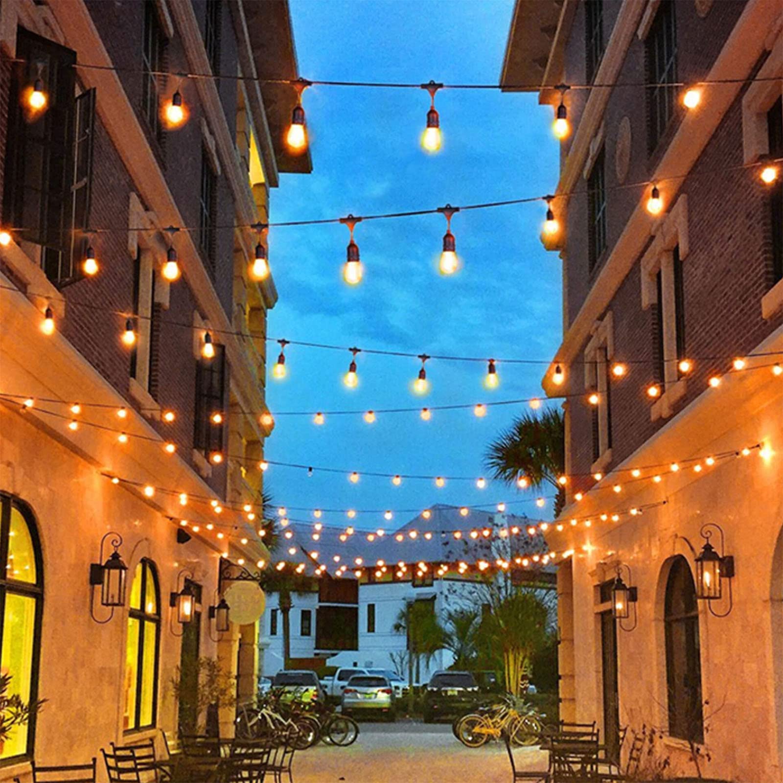 Afirst Outdoor String Lights Waterproof 20Ft With 15 Glass Bulbs, Connectable Patio Lights For Garden Backyard Porch Holiday