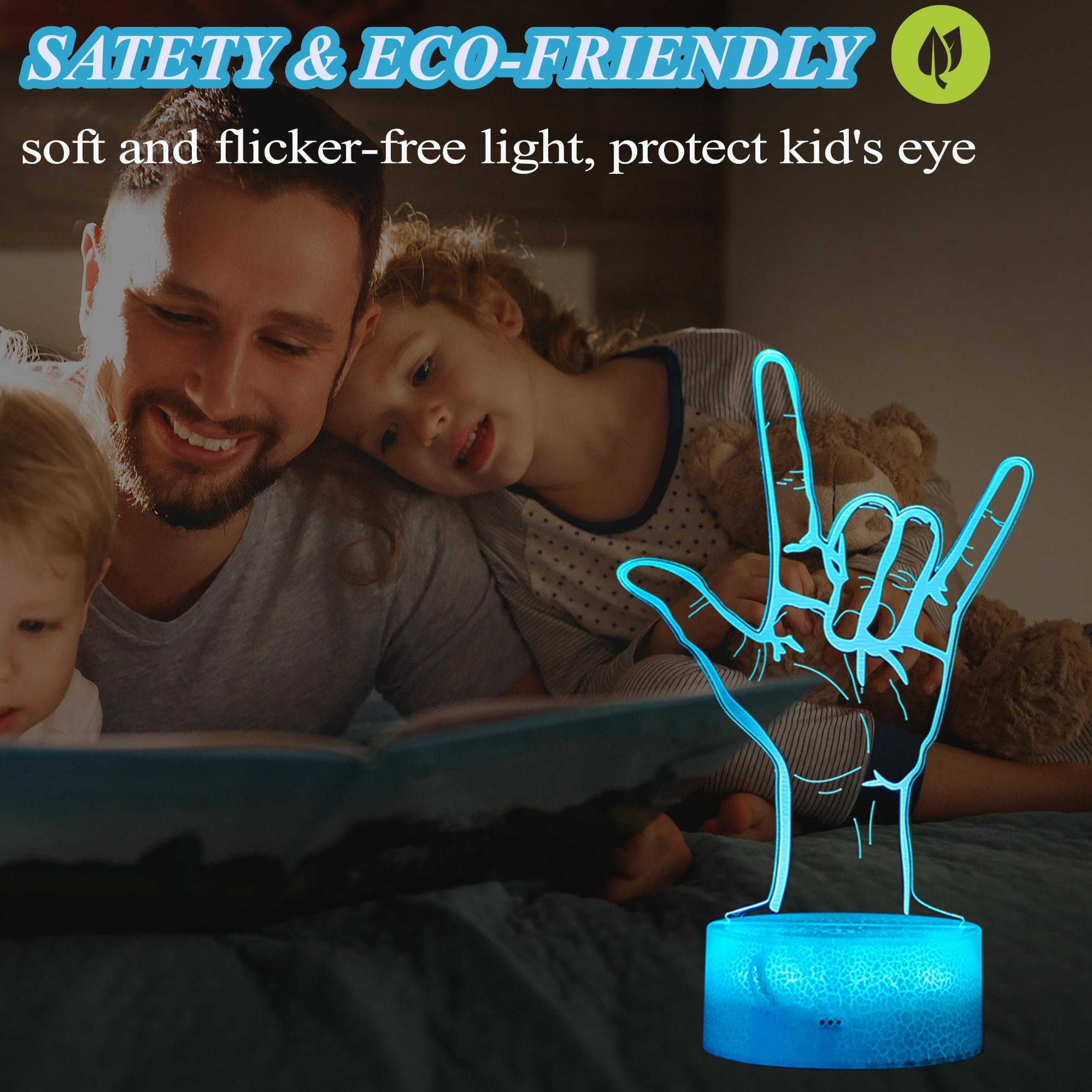 POSSHE 3D Illusion Lamp - I Love You Night Light, 16 Colors, Remote Control, Dimmable, Perfect for Room Decoration, Holiday Gifts