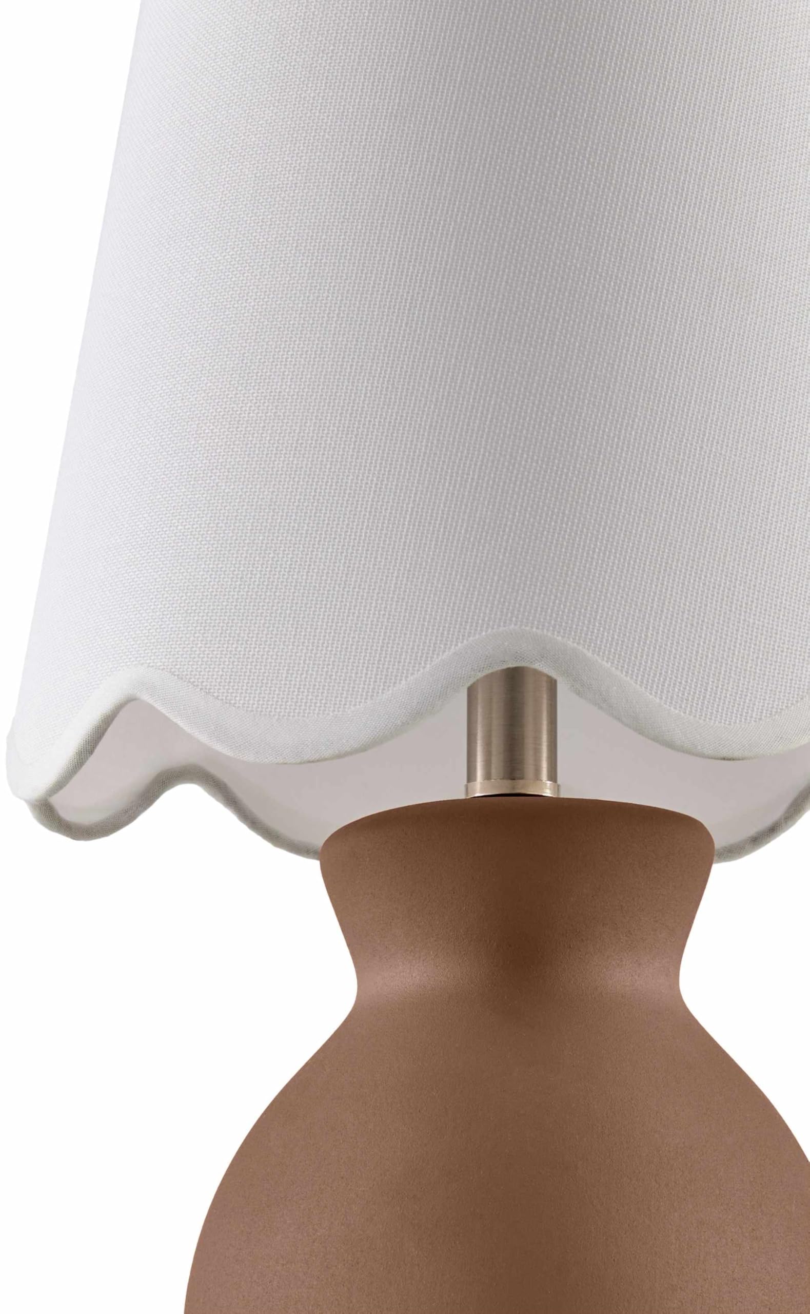 BoutiqueRugs Ceramic Bedside Table Lamp - 15inH, Cotton Shade, Dark Red/White, Model SPXZVD2-078