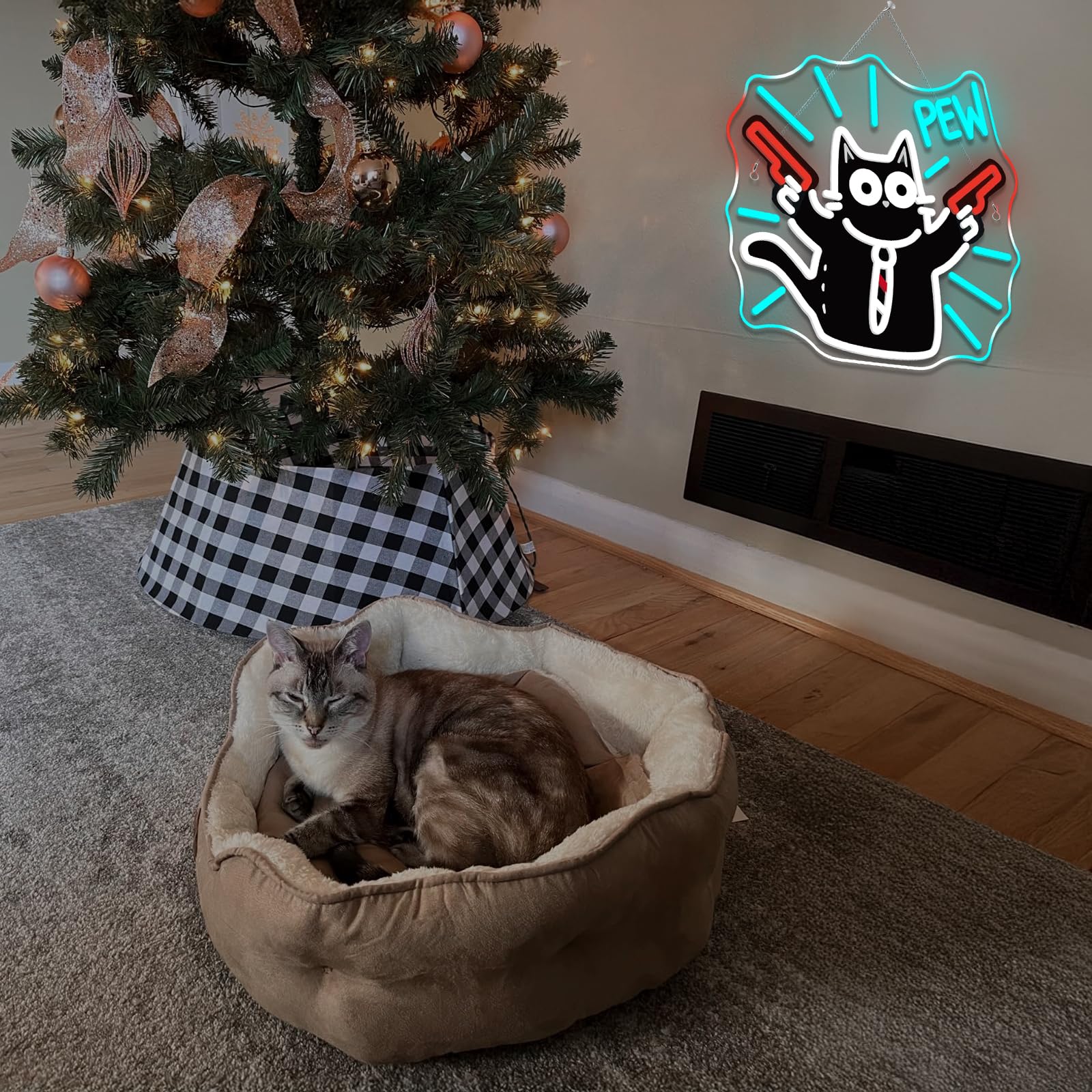 Cat Neon Sign Pew Led Light Cute Neon Signs For Wall Decor Bar Light Up For Game Room Bedroom Cat Cafe Pet Party Decoration Cat Lovers Kids Gifts