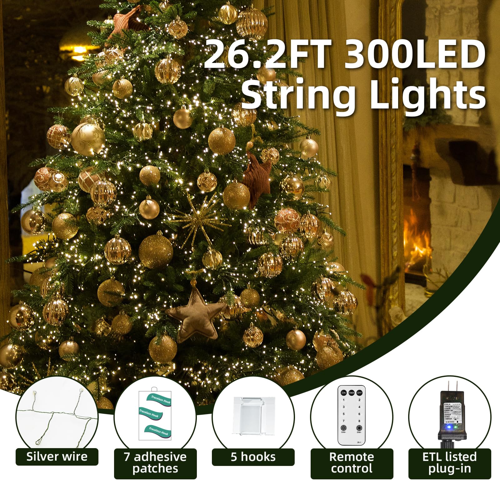 Dailyart Fairy Lights Plug In 300 Led Fairy Lights With Remote 26Ft Fairy Lights With Timer 8 Modes Fairy Lights For Bedroom Wre
