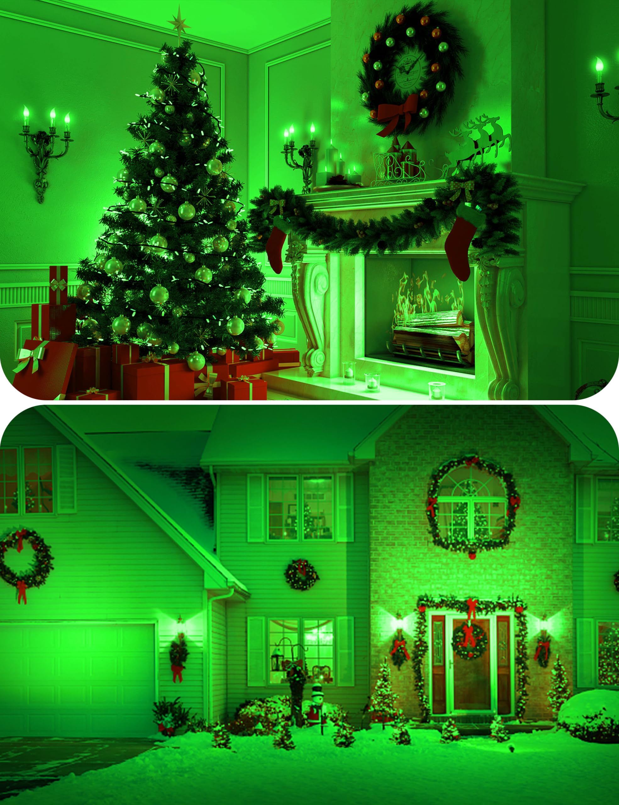 Green Light Bulb? 4 Pack?  9W (60W Equivalent) A19 Green Light Bulbs  E26 Base Non-Dimmable 720Lm 120V Porch Light  Led Colored Light Bulbs For Christmas Decor Party Holiday Lighting