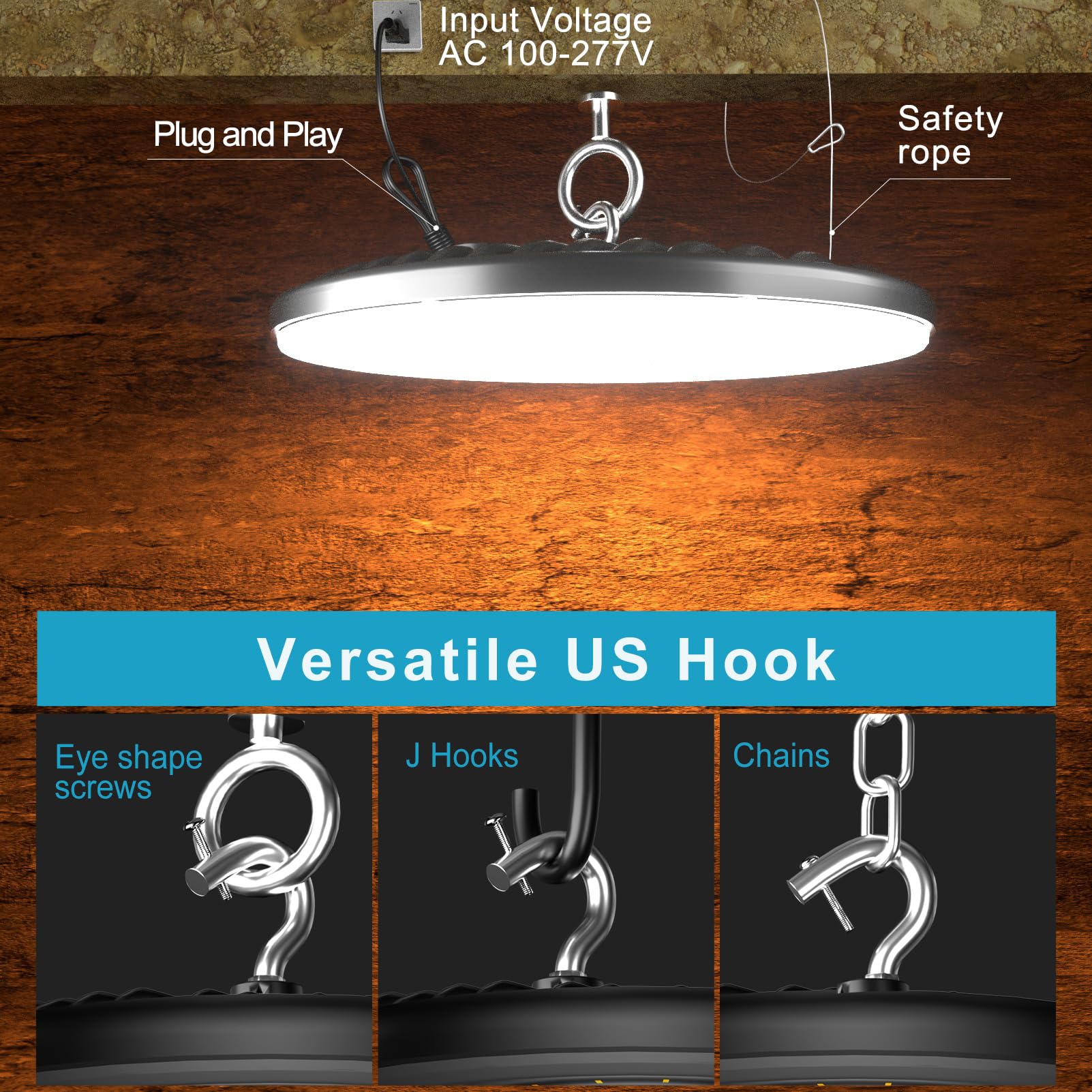 Lightdot 150W Led High Bay Shop Light 5000K 22500Lm (Eqv. To 600W Hps/Mh) Etl Listed High Bay Light, Ac100-277V Ufo Led Lights W