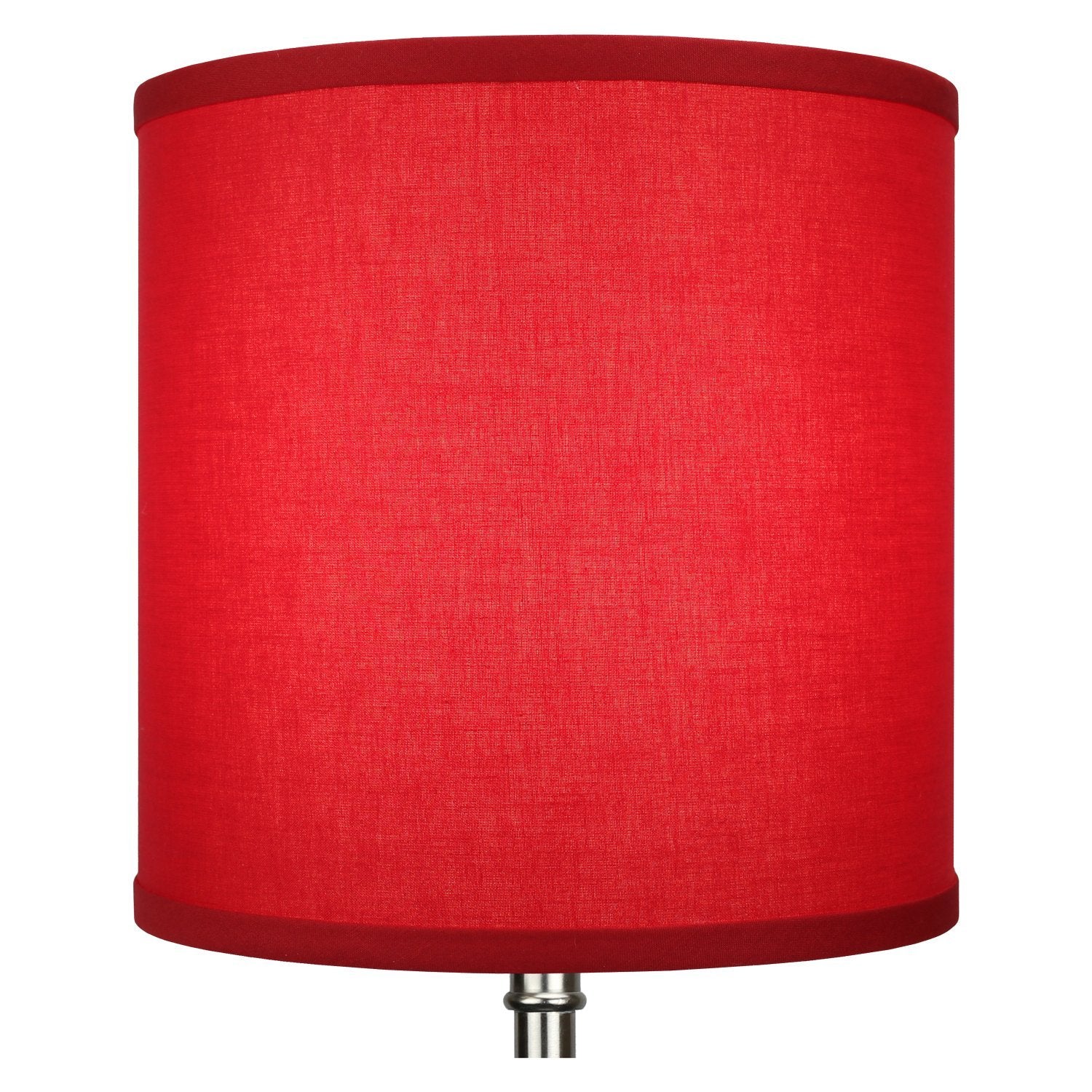 FenchelShades.com Fabric Drum Lampshade 10" x 10" x 10" - Linen Rich Red, Spider Attachment, Model 10-10-10-W-L-RIC