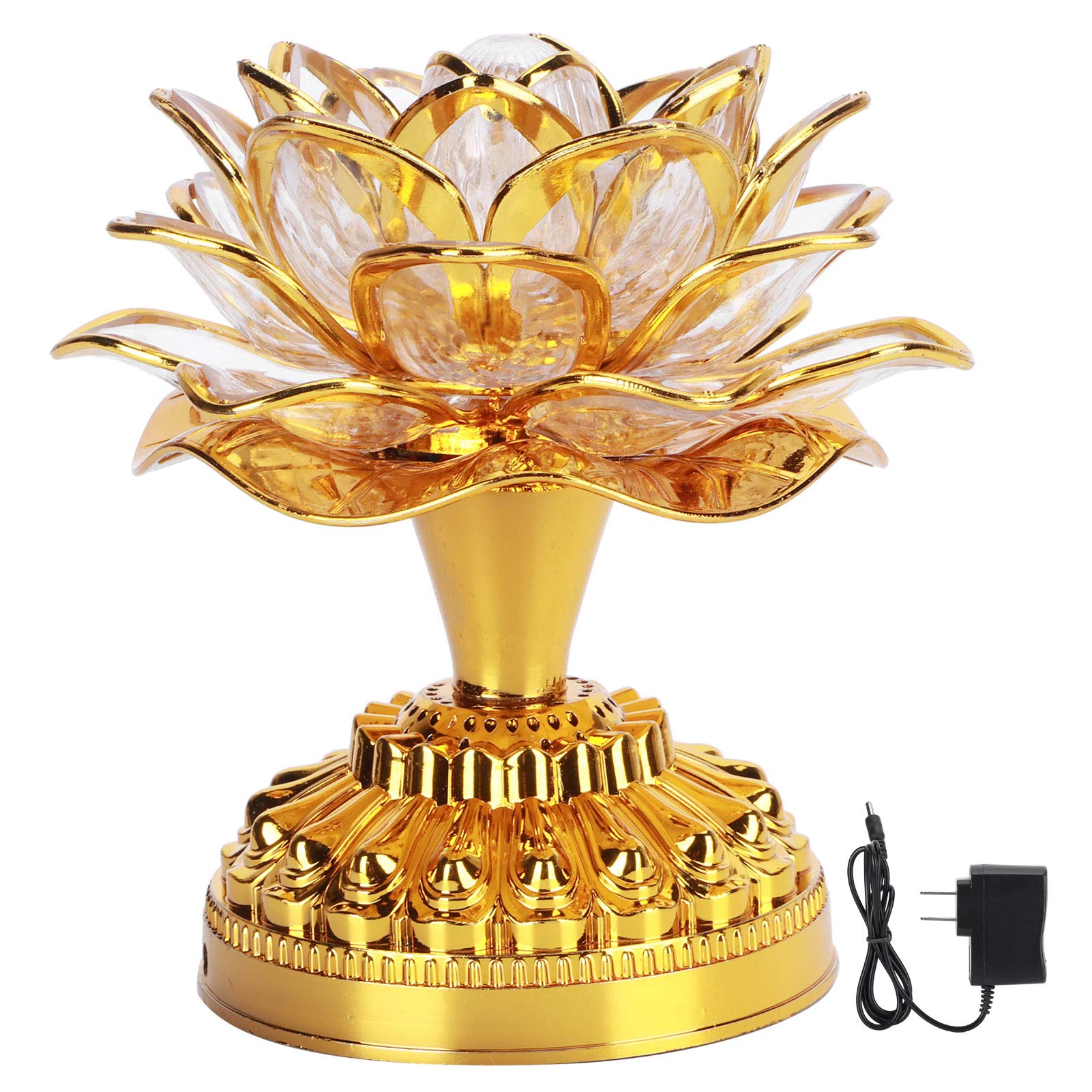 OUKENS Buddhist Lamp  110-240V US Plug Buddha Lotus Light LED Lotus Lamp 7 Colorful Golden Buddha Night Light Buddhism Faith Supplies(1Pcs)