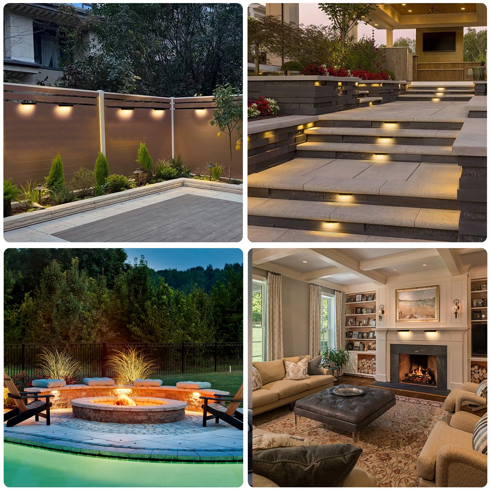 Kwinmyso 4 Packs 4Inch Led 1.8W Hardscape Lighting,12V Ac/Dc Low Voltage Retaining Wall Light Paver Lighting,2700K Soft White Ou