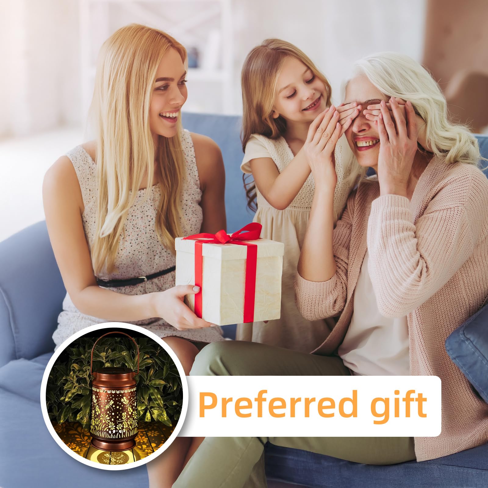 Solar Lanterns Outdoor Waterproof Gifts For Women Grandma Gifts For Mom Butterfly Garden Decor Solar Hanging Lantern Metal 3 Pac