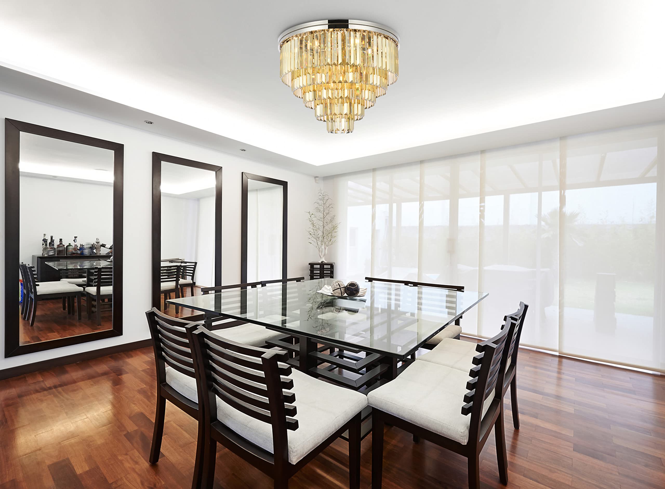 Elegant Lighting Urban Classic 1231F32PN-GT/RC Sydney 17-Light Flush Mount, Polished Nickel