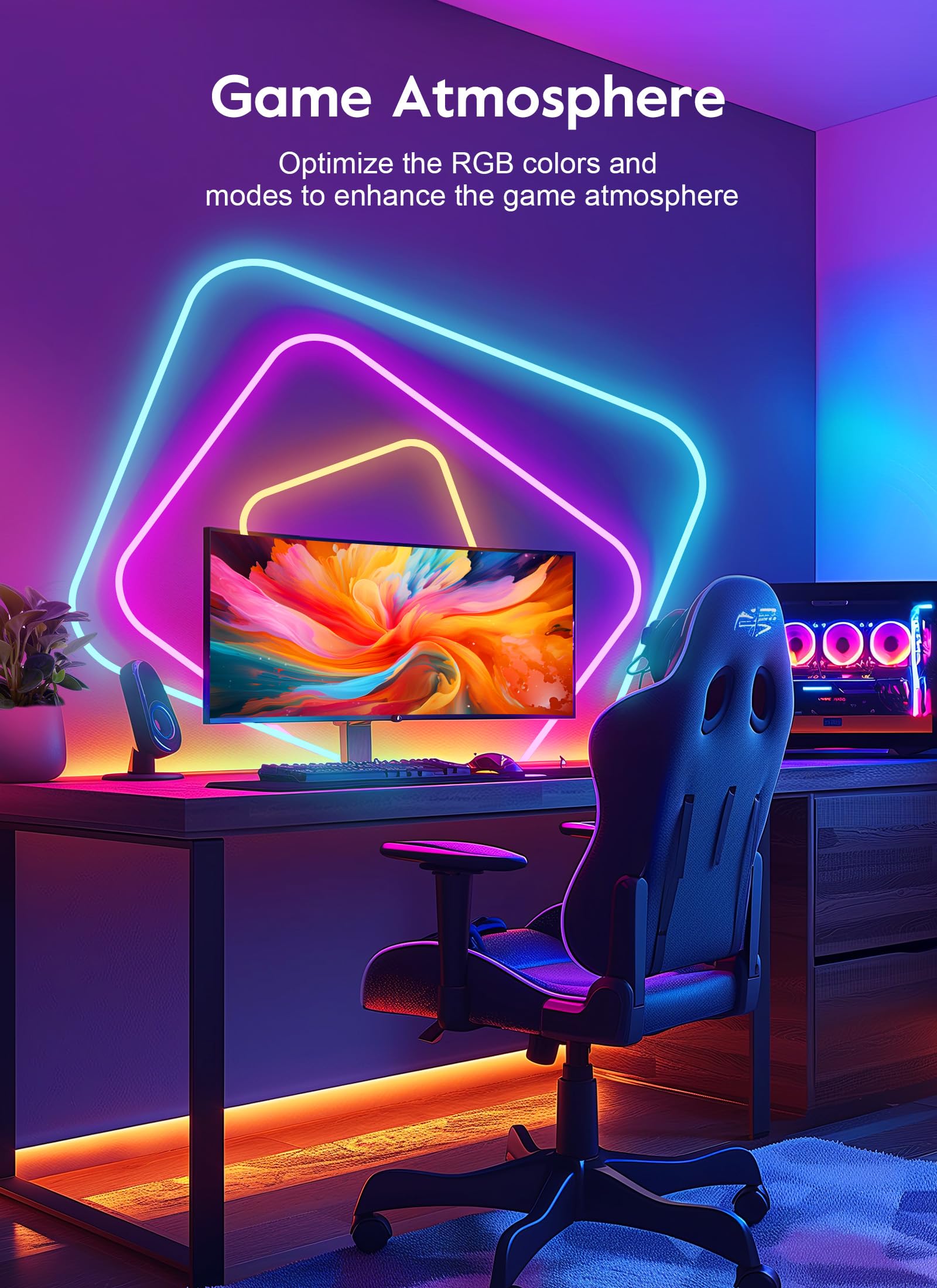 33Ft Led Neon Strip Lights, Rgb 840Led Rope Lights, Control With App/Remote, Ip68 Waterproof Flexible Outdoor Led String Lights,