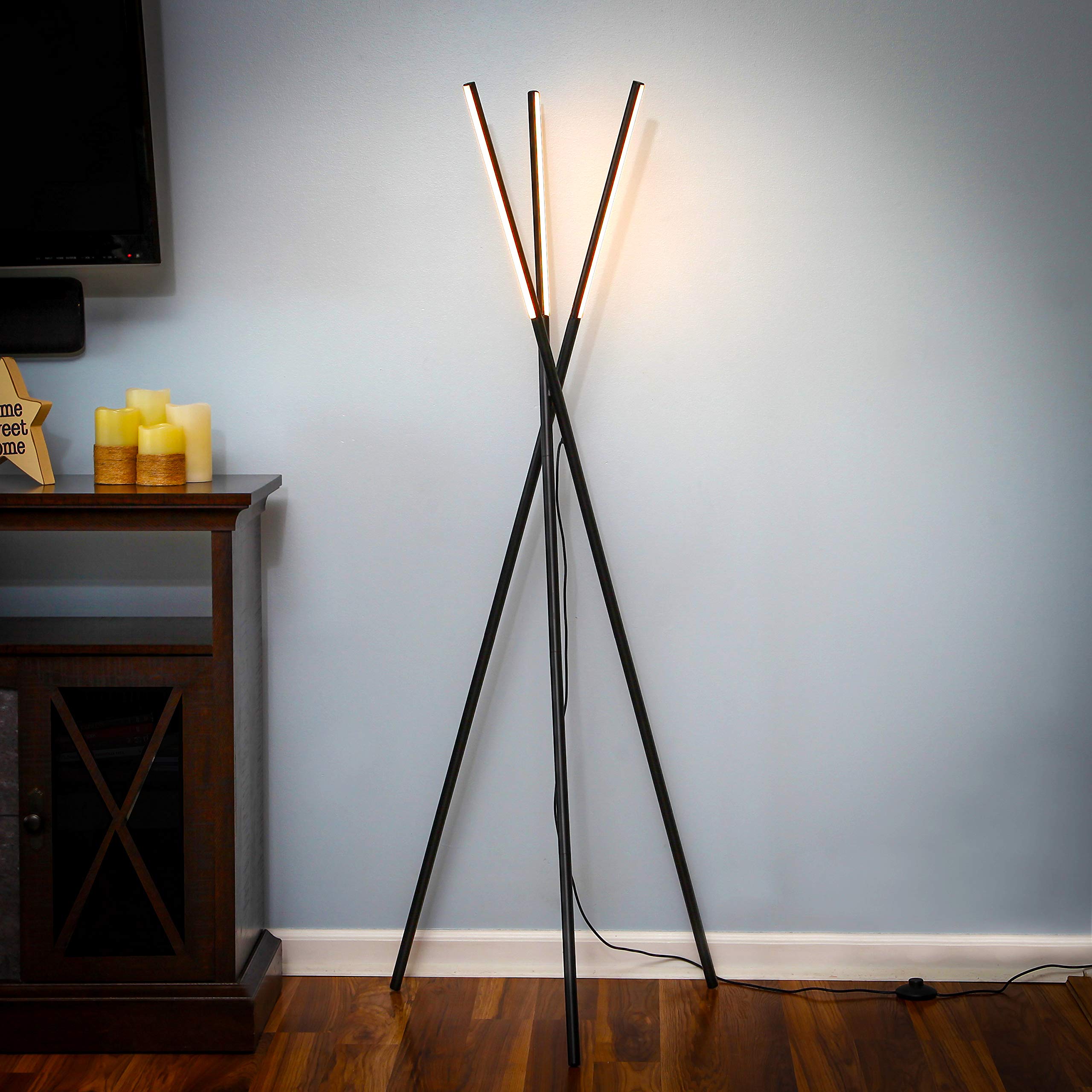 Brightech Stix Floor Lamp, Tall Tree Lamp For Offices, Led Tripod Lamp For Living Rooms, Great Living Room D?Or, Dimmable Standi
