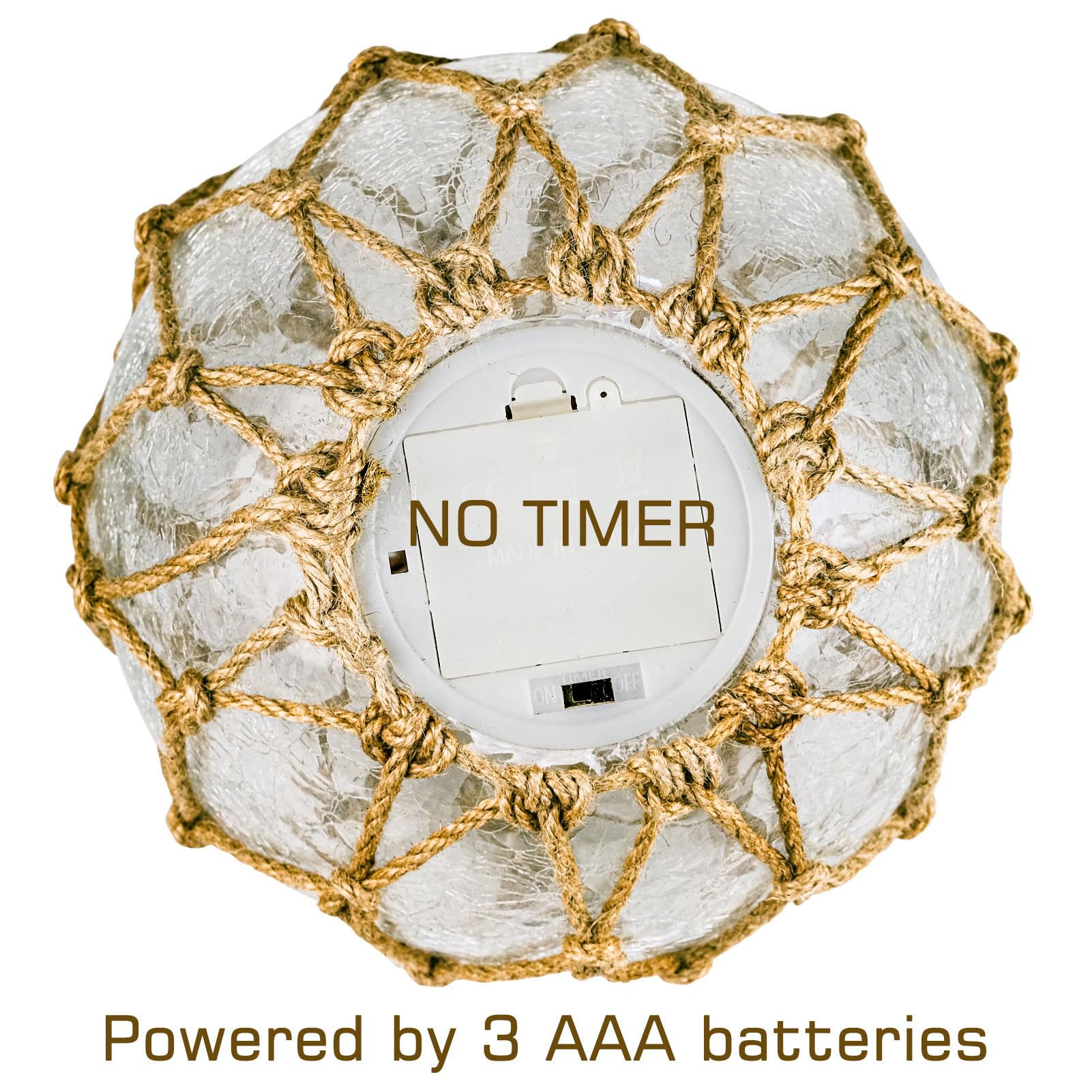 SAILINGSTORY Glass Fishing Float Nautical Lamp Coastal Beach Decor Cracked Glass Ball Night Light 8.6