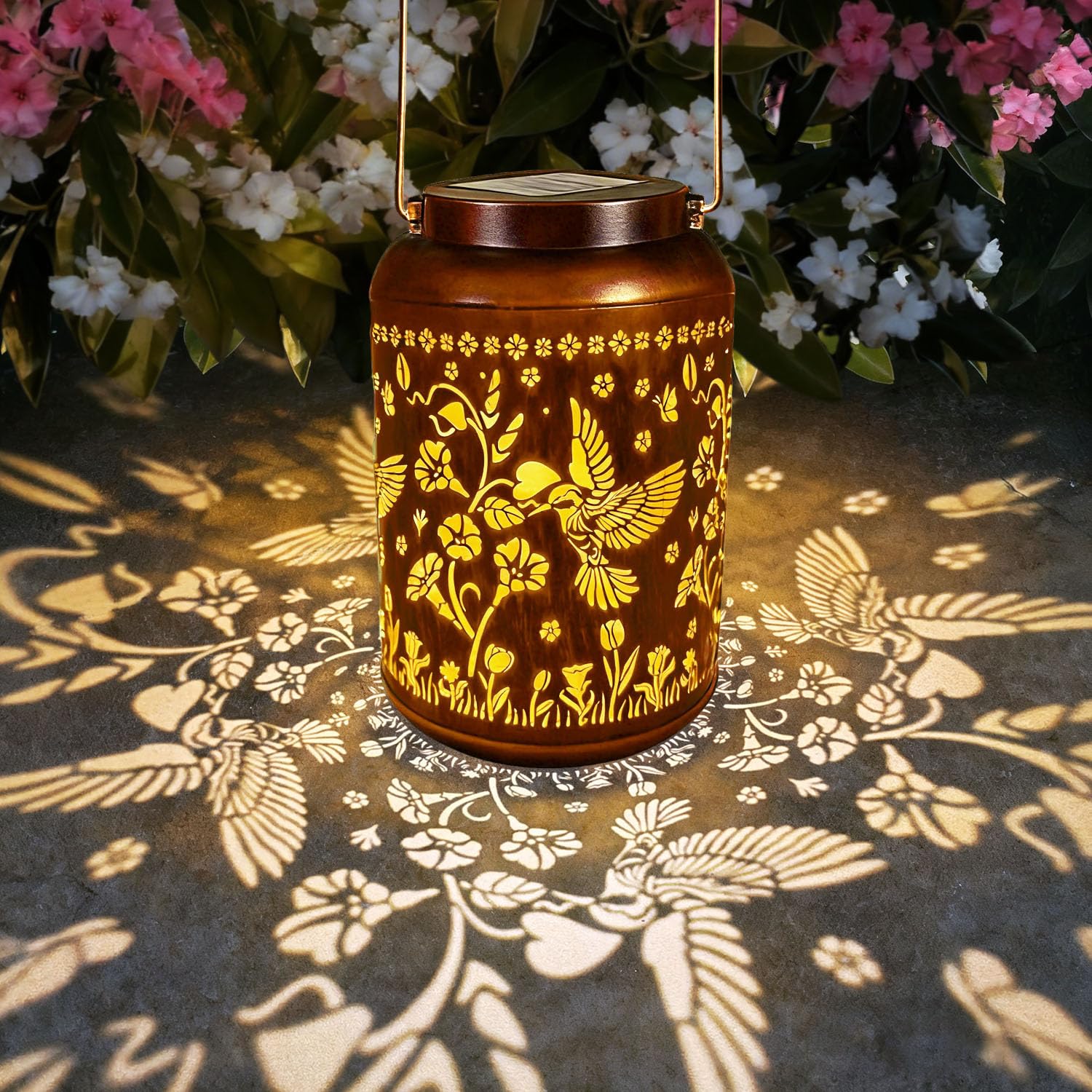 Hummingbird Solar Lanterns Outdoor Waterproof Garden Decor Birthday Gifts For Women Mom Grandma Hanging Solar Lights Metal Decorative Hummingbird Gifts For Christmas Yard Balcony Porch Decorations