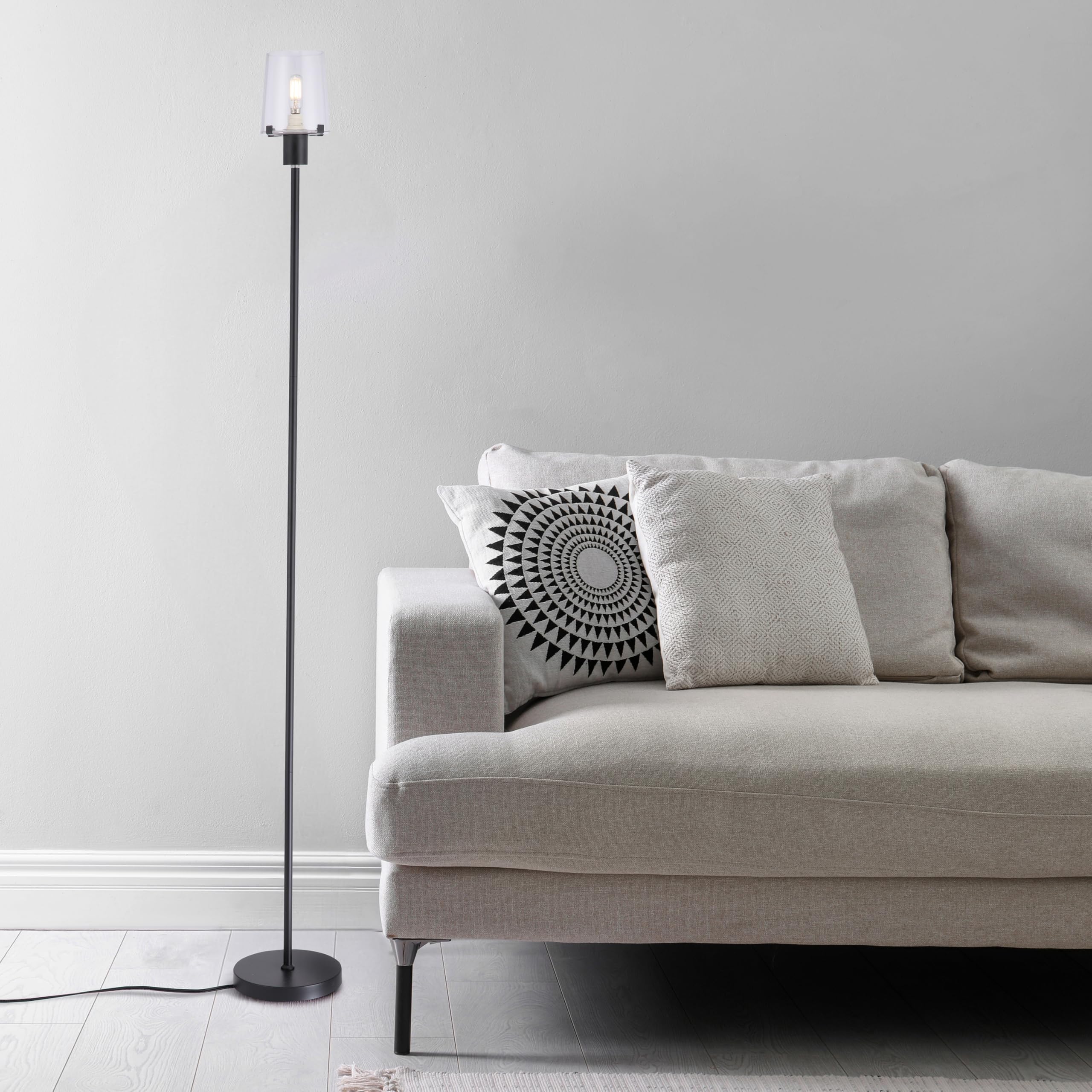 OBright Dimmable LED Floor Lamp, 66.5-Inch, Metal, Black, Touch-Controlled, Model OB-FL29G