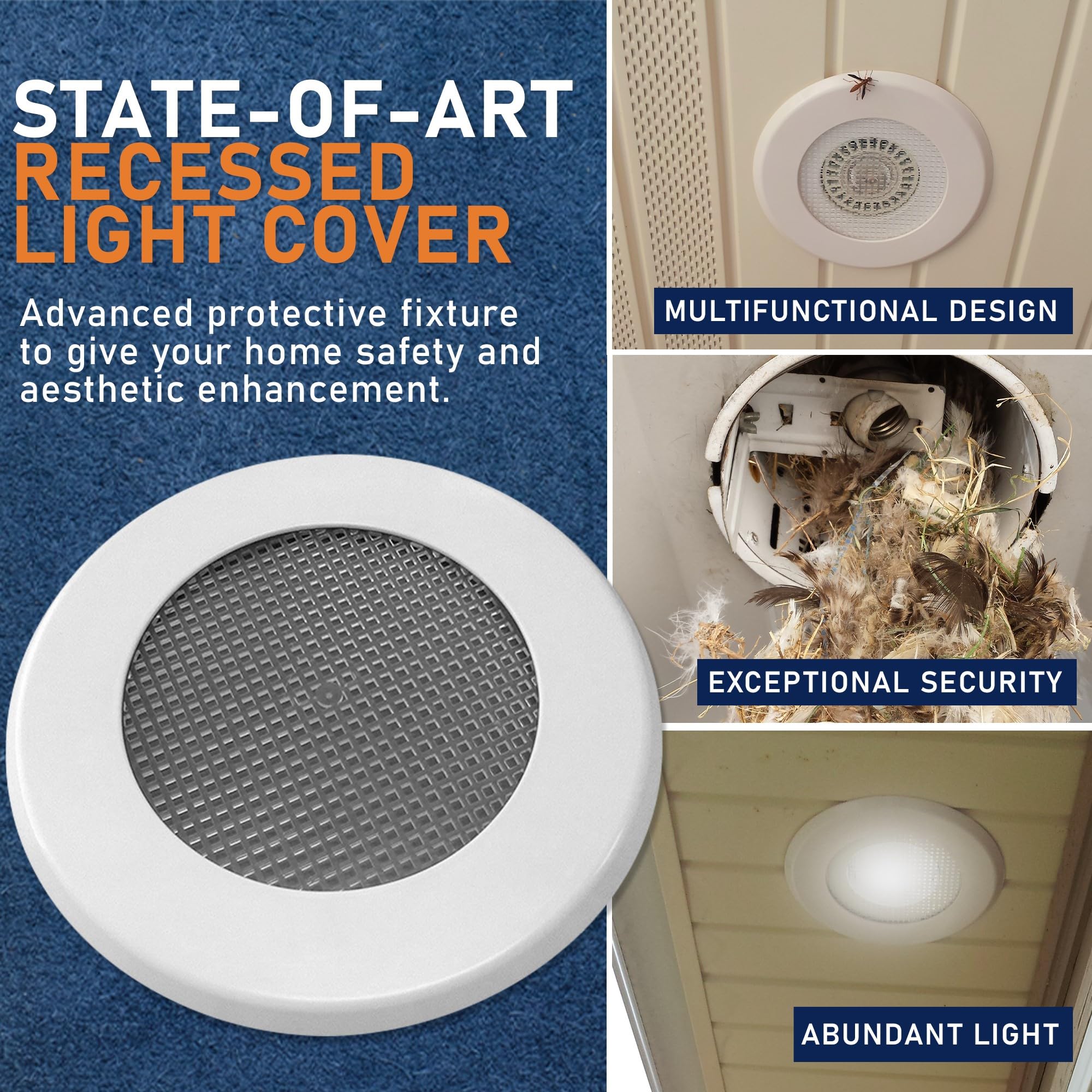 Turner Light Covers Recessed Light Cover Kit, 10 Pack, White, Plastic, Model TLC-10, Indoor/Outdoor Replacement for Canned Lighting Fixtures