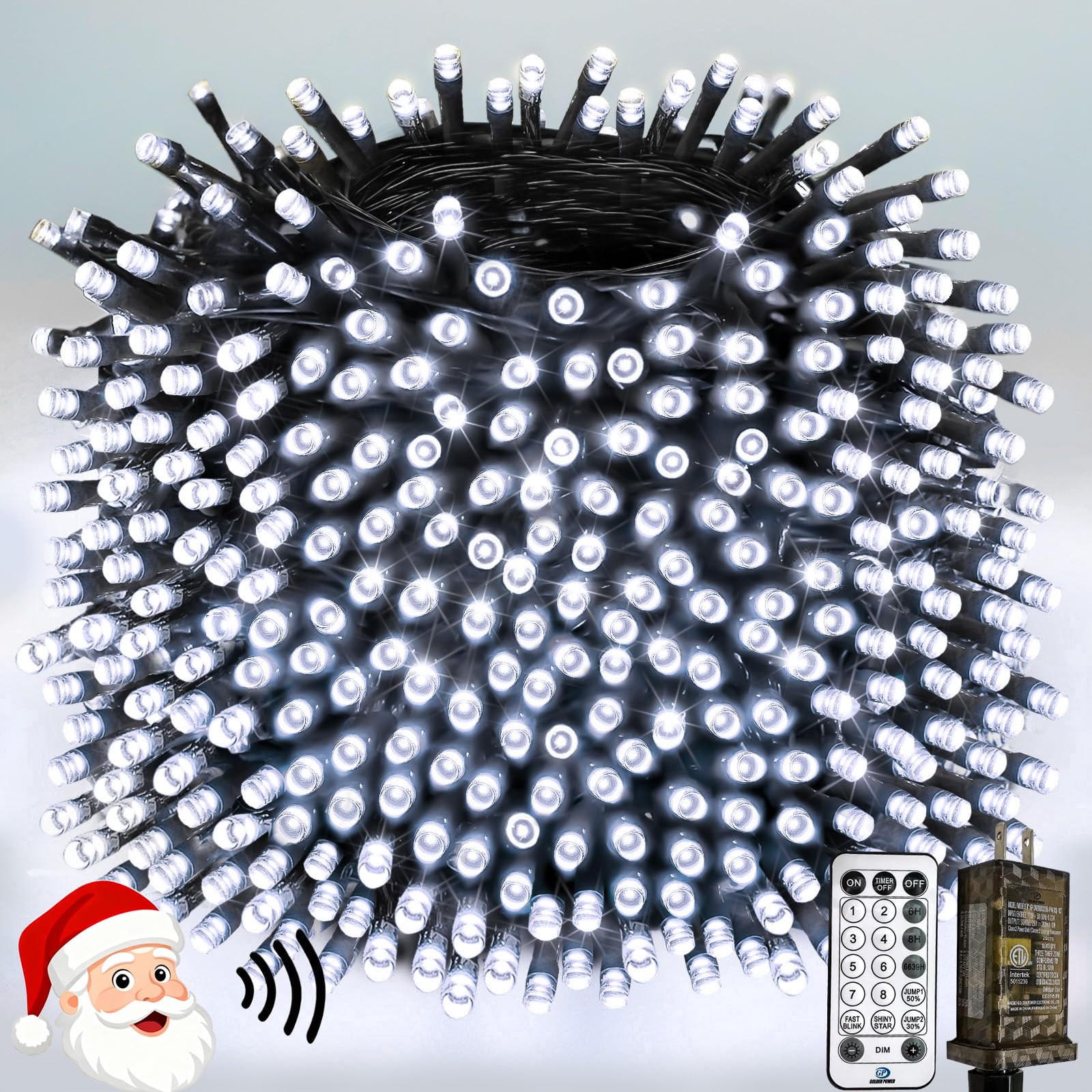 Voice Controlled Christmas Lights With Remote  264 Ft 800 Led String Lights Indoor Outdoor With 12 Modes 3 Timers  Dimmable Twinkle Light Plug In Waterproof For Xmas Tree Party Decor  Cool White