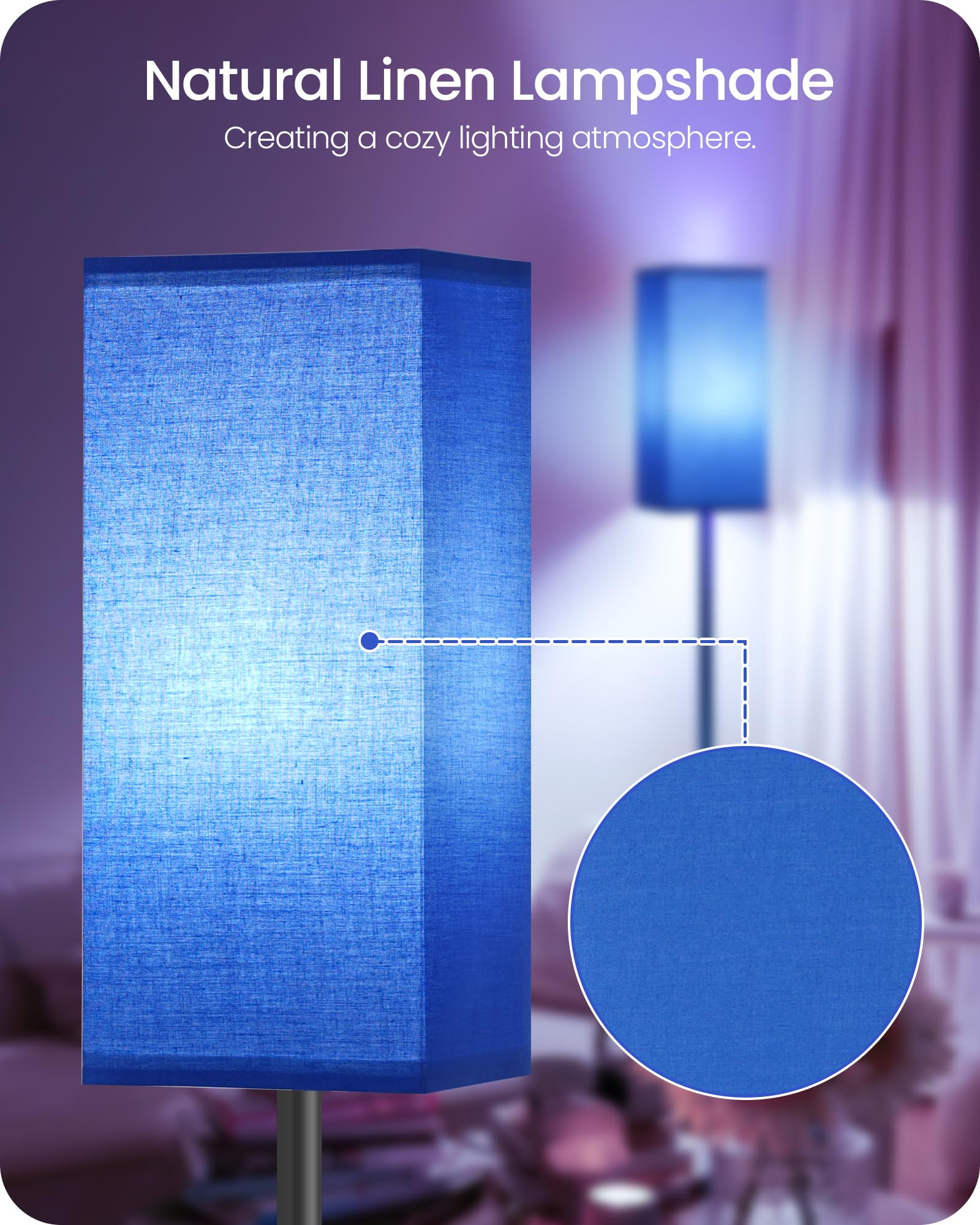 Goebleson Floor Lamp, Pole Lamp With Foot Switch, Modern Standing Lamp Lampshade, Minimalist Freestanding Lamp (Bulb Not Include