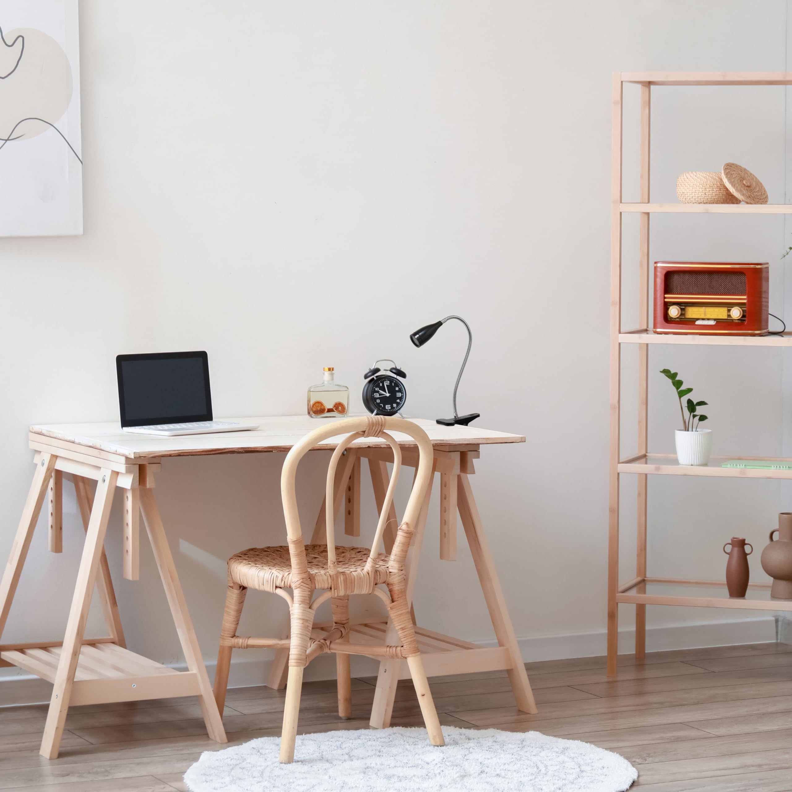 Simple Designs Ld2005-Blk Flexible Gooseneck Led Clip Light Desk Lamp, Black