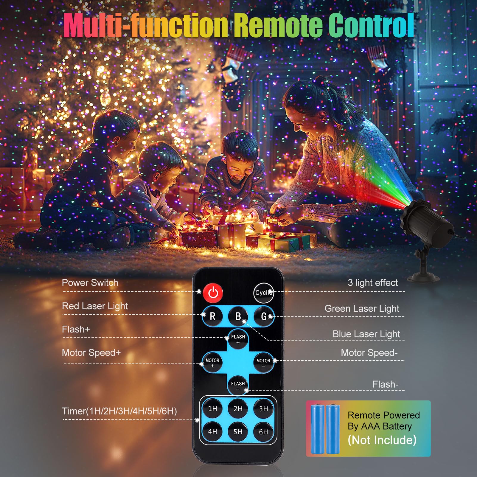 Waterproof Firefly Laser Projector Lights Outdoor,12 Effect Moving Rgb Lights Show Laser Projection With Rf Remote And Timer For