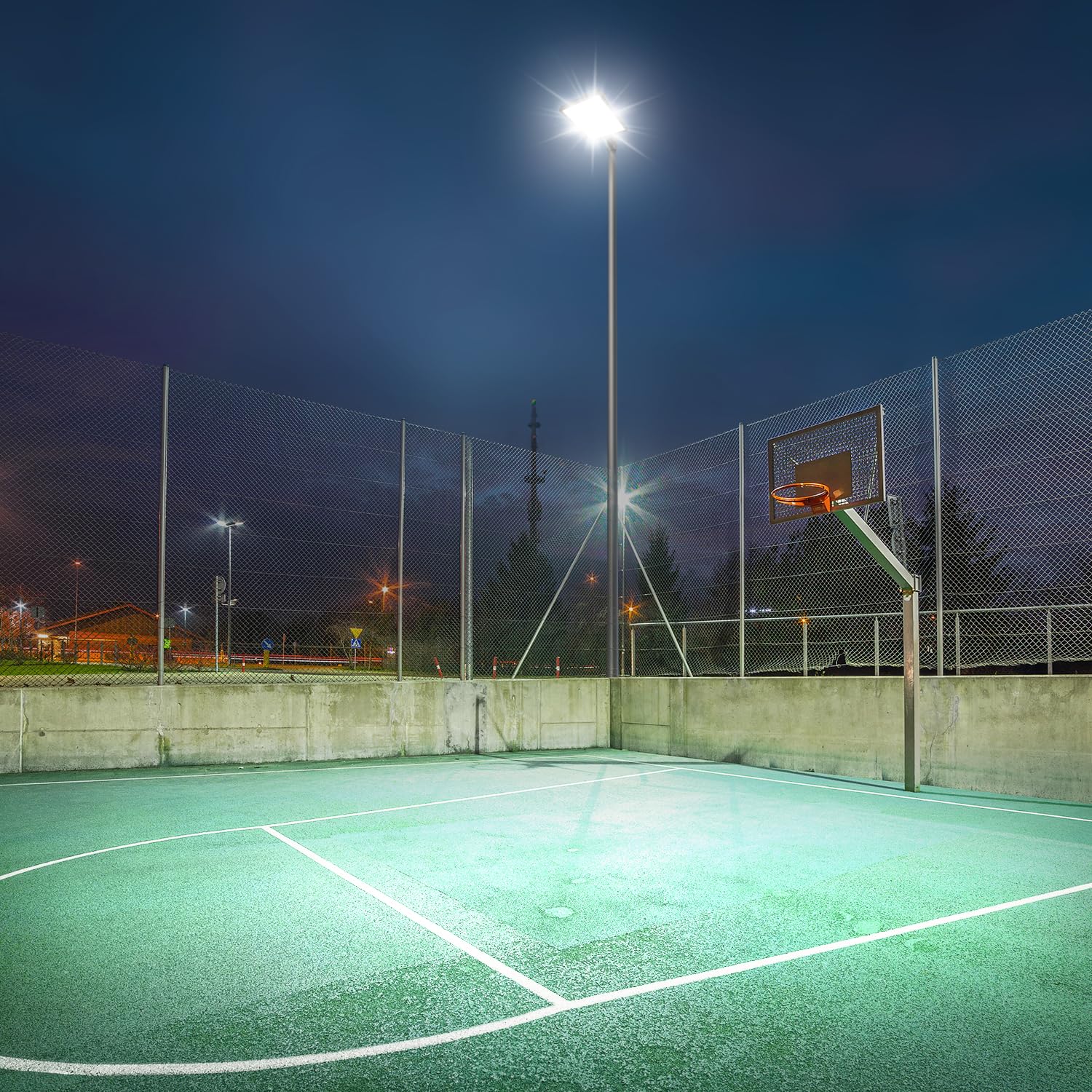 BIRITALO LED Flood Light 350W 52500LM Dusk to Dawn Waterproof 5000K Brown 3 Pack