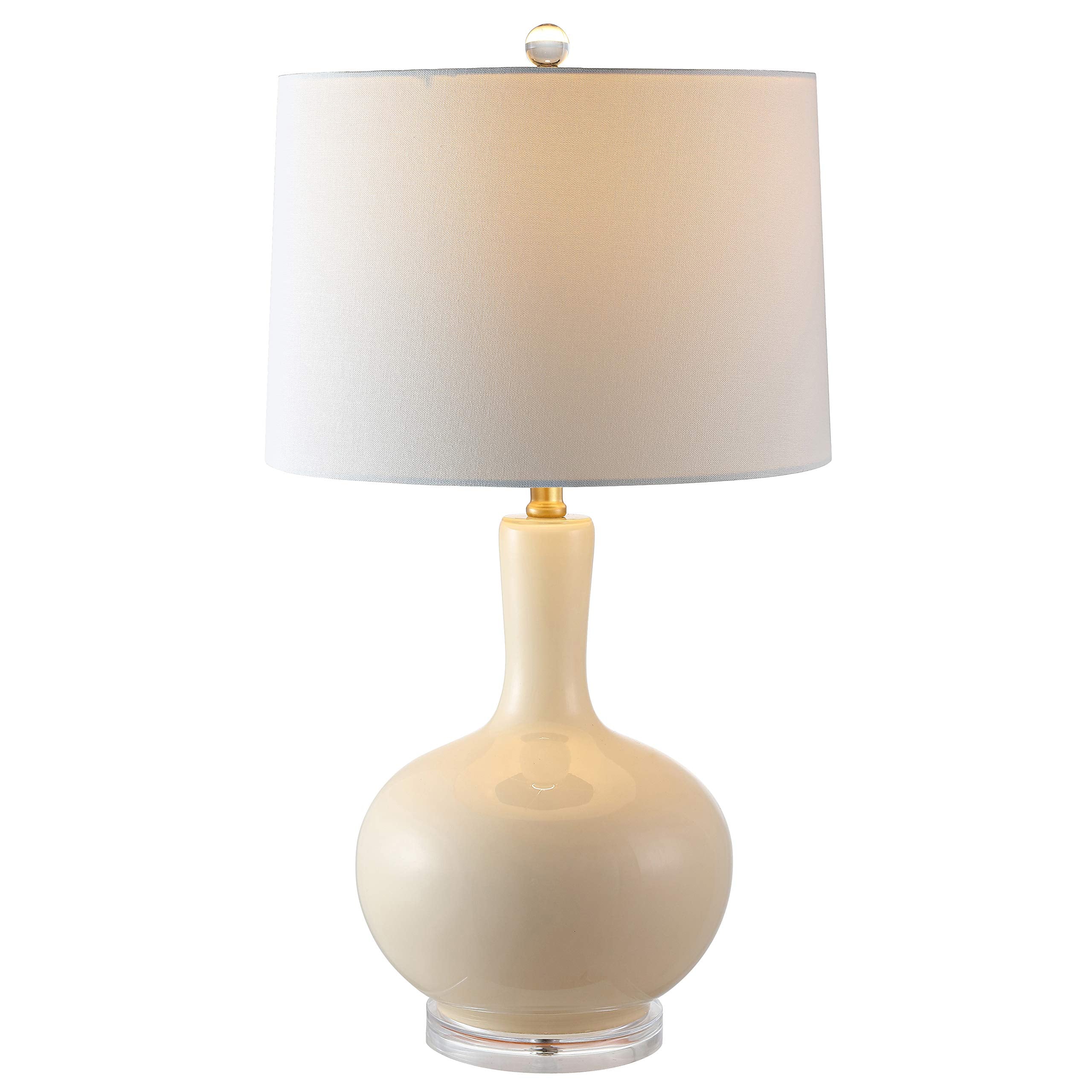 SAFAVIEH Lighting - Nilla 26.5-Inch Glass Table Lamp Set of 2 - Cream - Mid-Century Sculpted Body Design - Ideal for Living Room