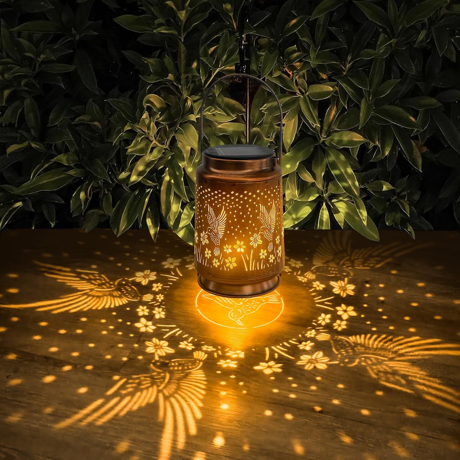 Azeeboi 2 Pack Solar Lanterns Outdoor Waterproof Hummingbird Lantern Garden Decor Birthday Gifts For Women Mom Grandma Hanging Solar Lights Metal Decoration For Yard  Patio  Backyard  Porch