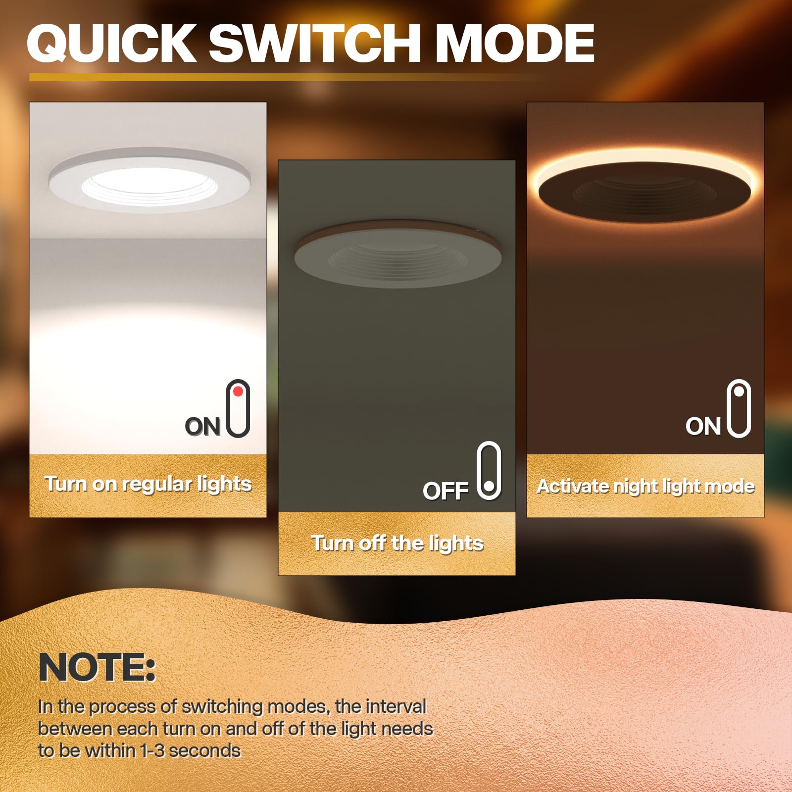 Powerasia 12 Pack 4 Inch Led Can Lights With Night Light, 5Cct Retrofit Recessed Lighting Selectable 2700K-6000K Dimmable, 9W=55