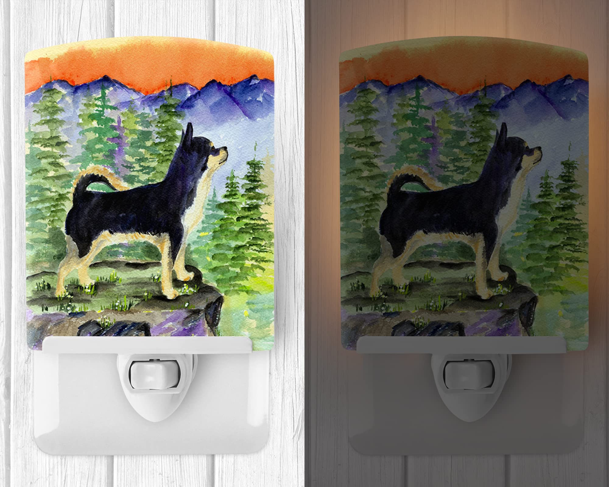 Caroline'S Treasures Ss8230Cnl Chihuahua Ceramic Night Light Compact, Ul-Certified, Ideal For Bedroom, Bathroom, Nursery, Hallway, Kitchen, 6X4X3, Multicolor