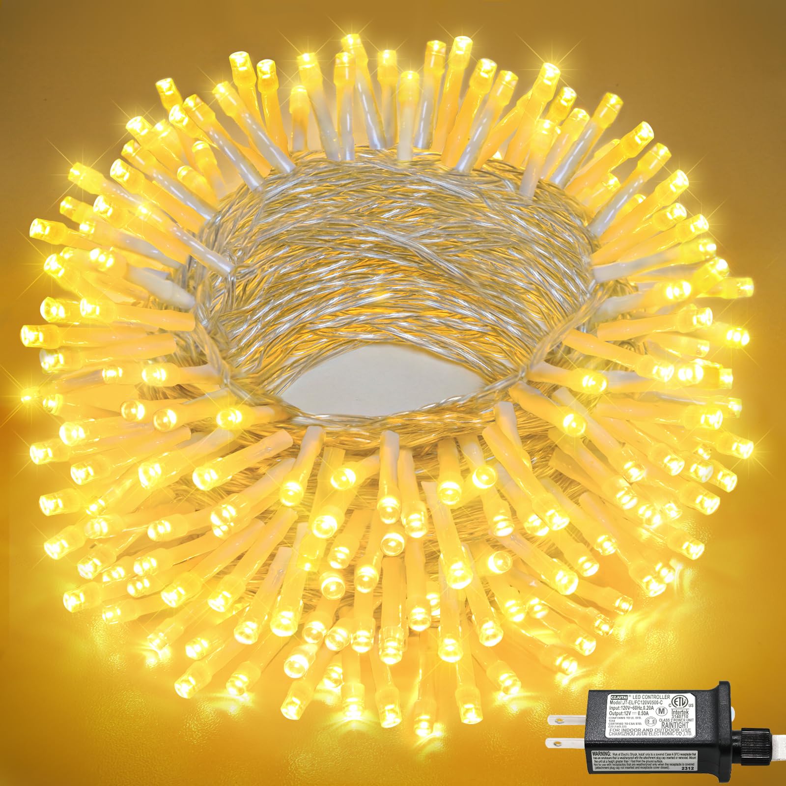 Nielfoi 66 FT Warm White String Lights, 200 LED, Waterproof, 8 Modes, Indoor/Outdoor, Model BG-CL3M3-306L01