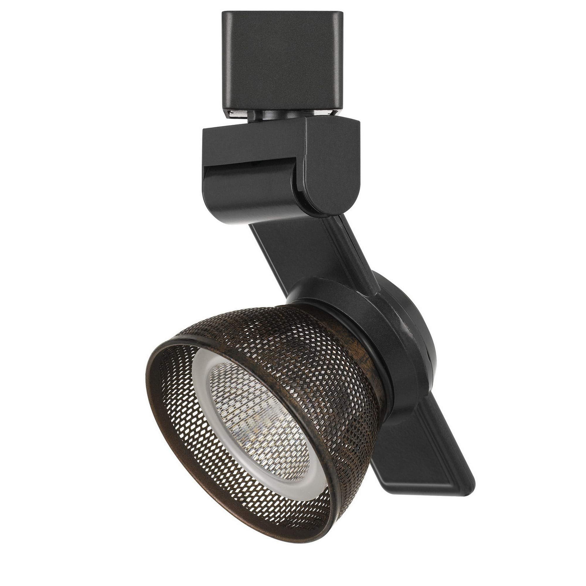 Benjara 12W Integrated Led Metal Track Fixture With Mesh Head, Black And Bronze