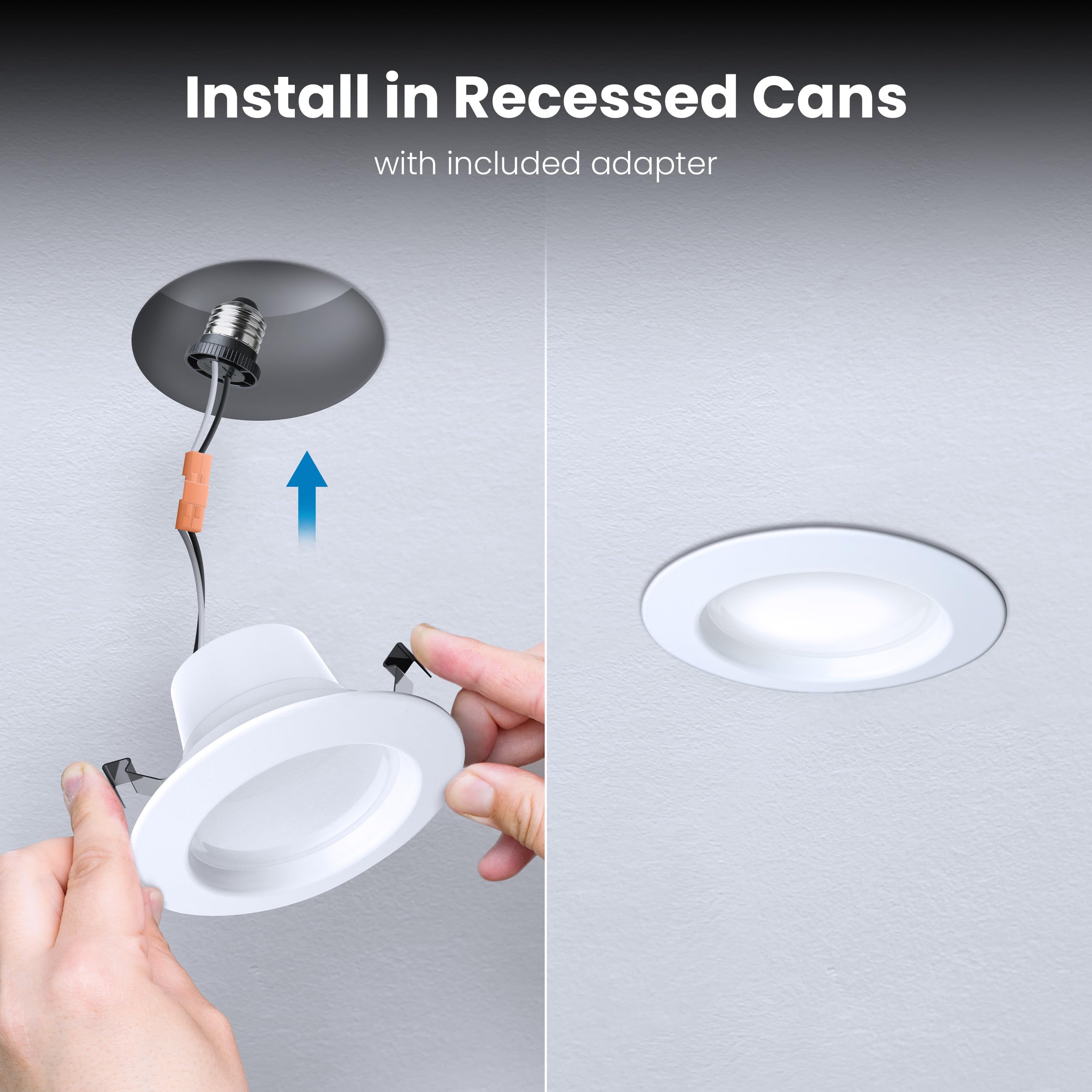 Feit Electric Enhance 4In Led Recessed Downlight, 75W Equivalent, 1000 Lumens, Dimmable, Adjustable White Color Temperature, Fit