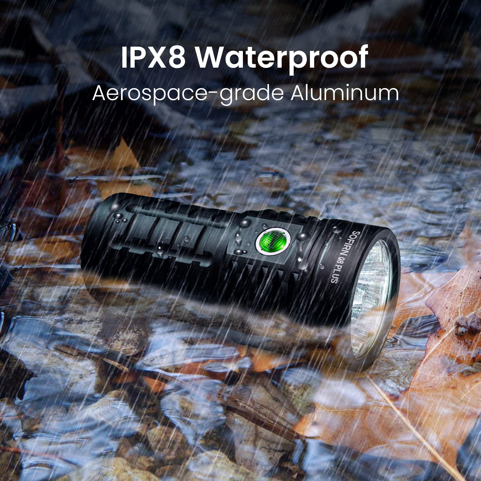 Sofirn Q8 Plus Powerful Flashlight Max 16000 Lumens, Max 554 Meters Beam Distance, High Powered 6* Led, Anduril 2 Ui, Water Resi