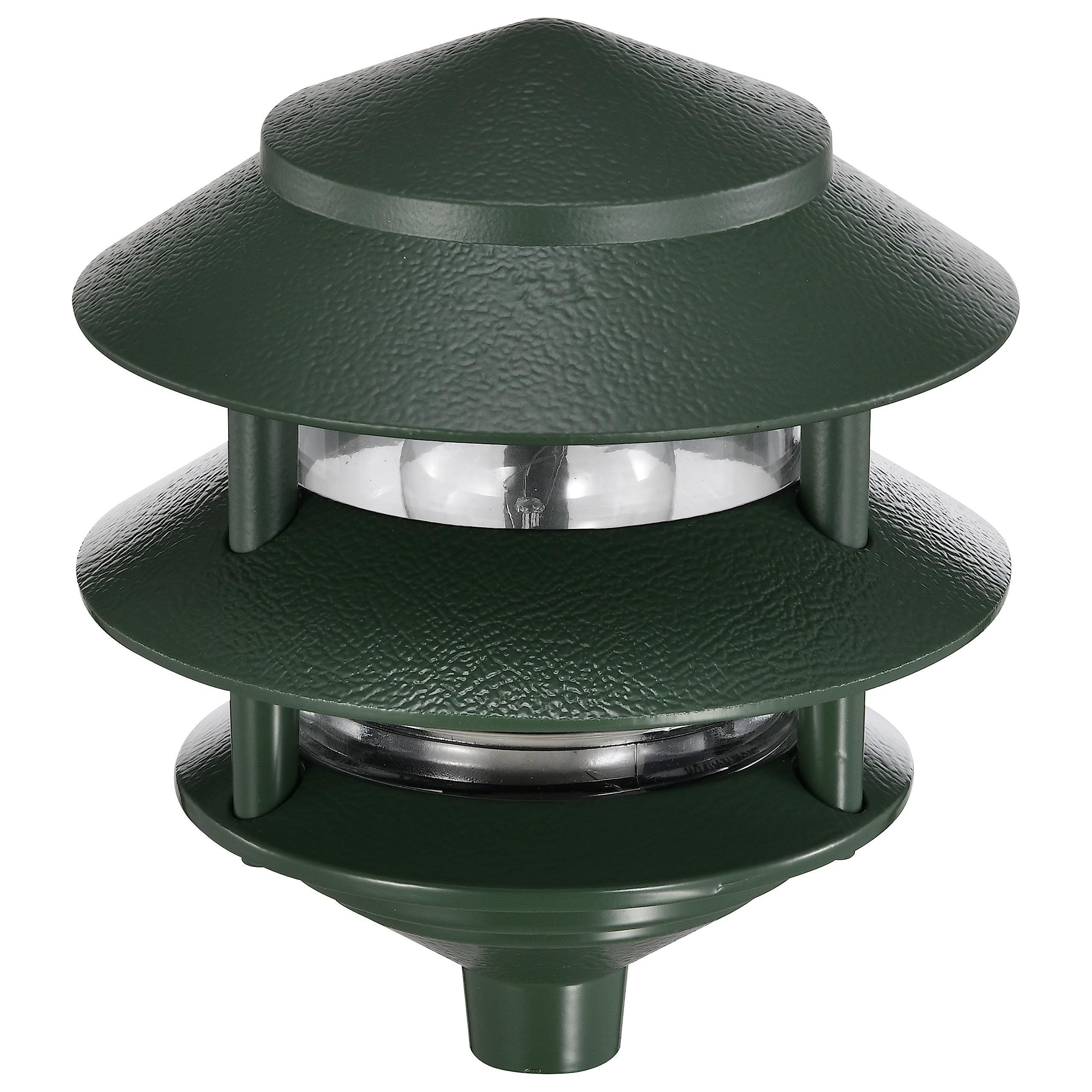 Nuvo Sf77/323 One 2 Louver Hood Outdoor Pagoda Landscape Pathway Light, 2 Tier-Small, Green