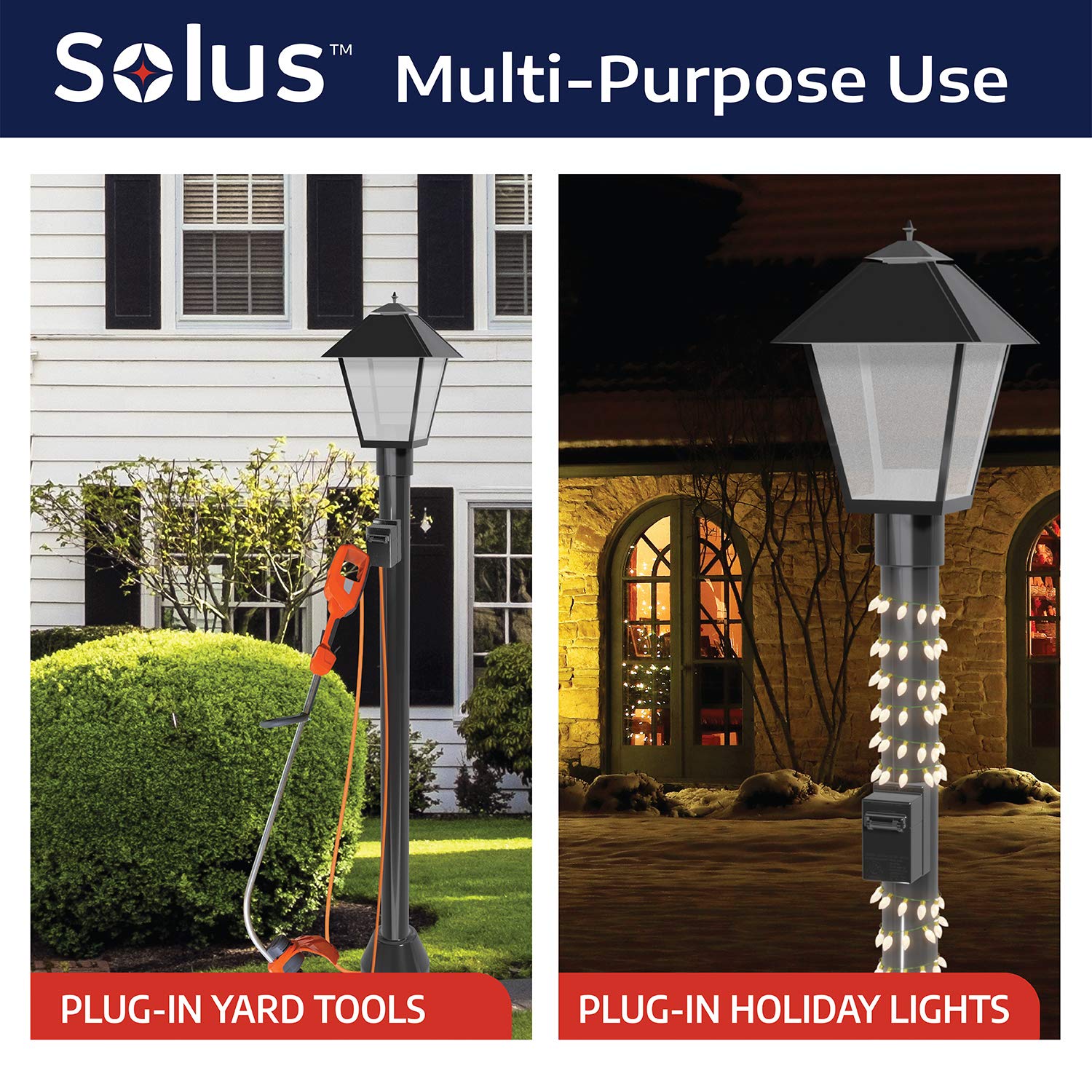 SOLO SCO-930BK Outdoor Electrical Outlet with Rain Shield, Black, Weather Resistant, Energy Saving, 120V, Pack of 1