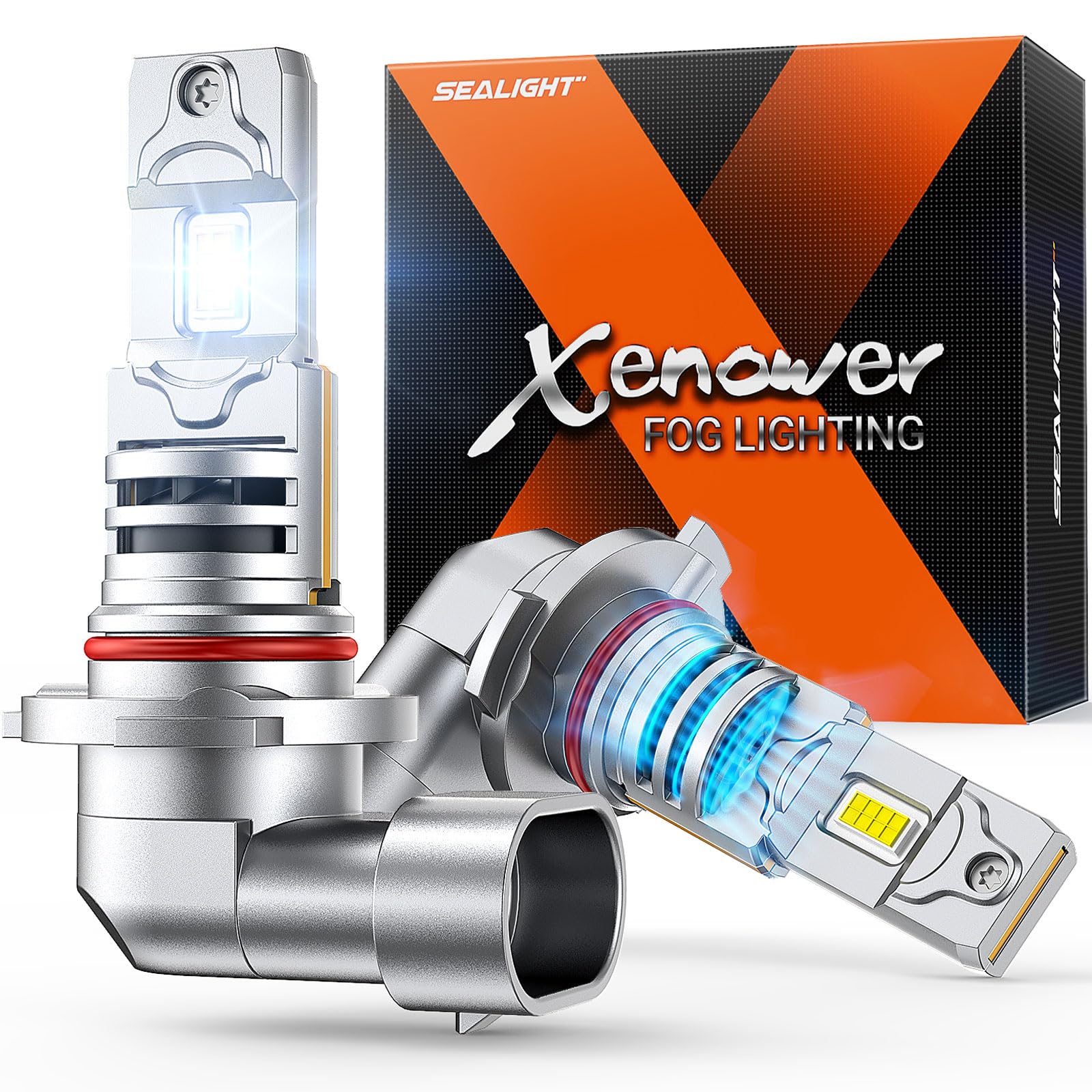 SEALIGHT H10/9145 LED Fog Light Bulbs, 18000 Lumens, 1:1 Mini Size, 60000H Lifespan, White, Pack of 2