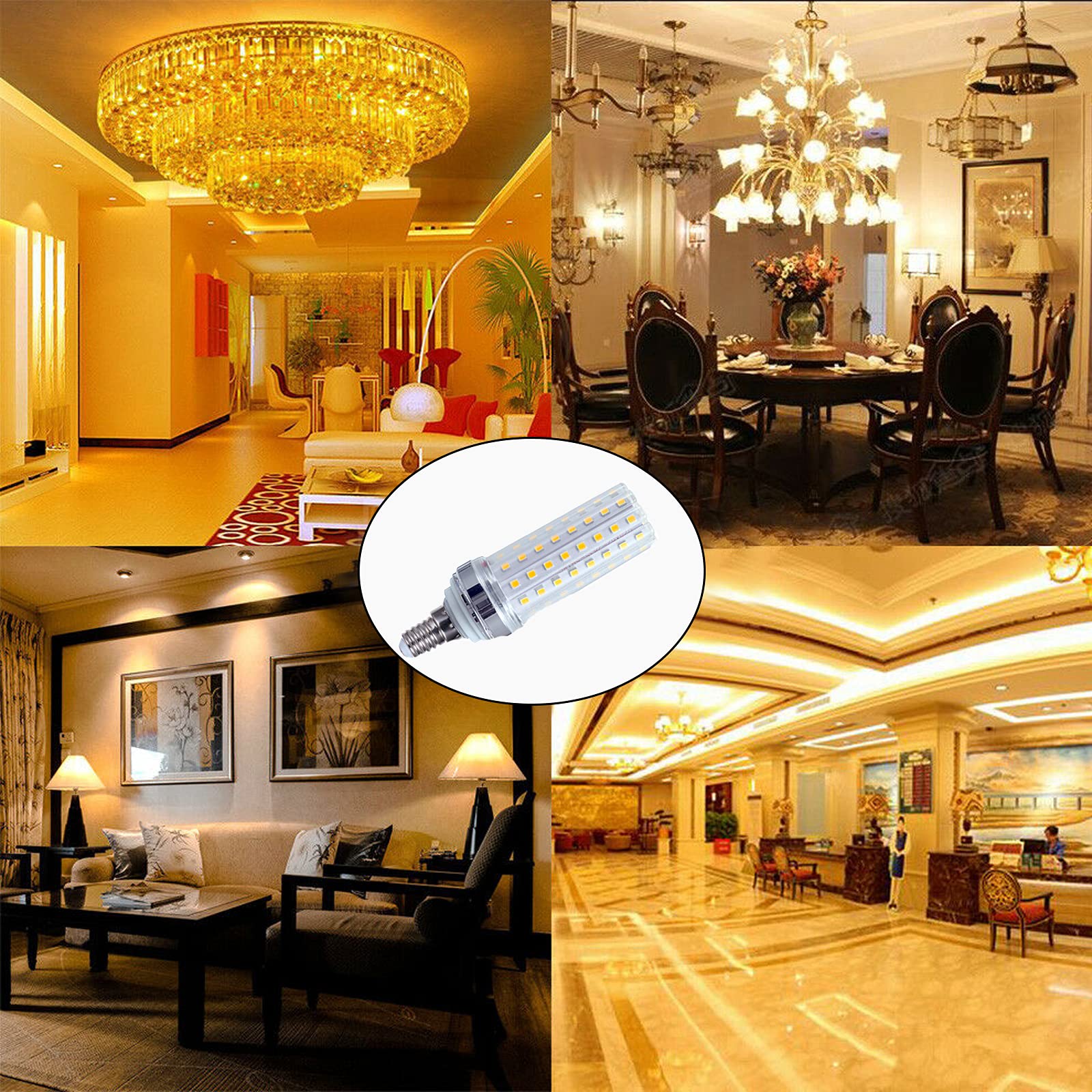 Ydjoo E12 Led Bulbs 20W Led Corn Light Bulb 180W Equivalent Warm White 3000K E12 Candelabra Base Decorative Led Chandelier Bulbs
