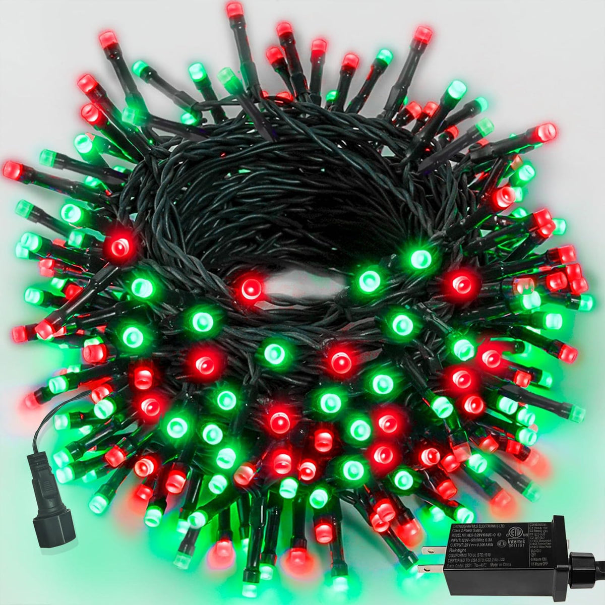 75.8 Ft 200 Led Red And Green Christmas Lights Indoor Outdoor, Timer & Memory Function & 8 Modes, Extendable Green Wire, Waterpr