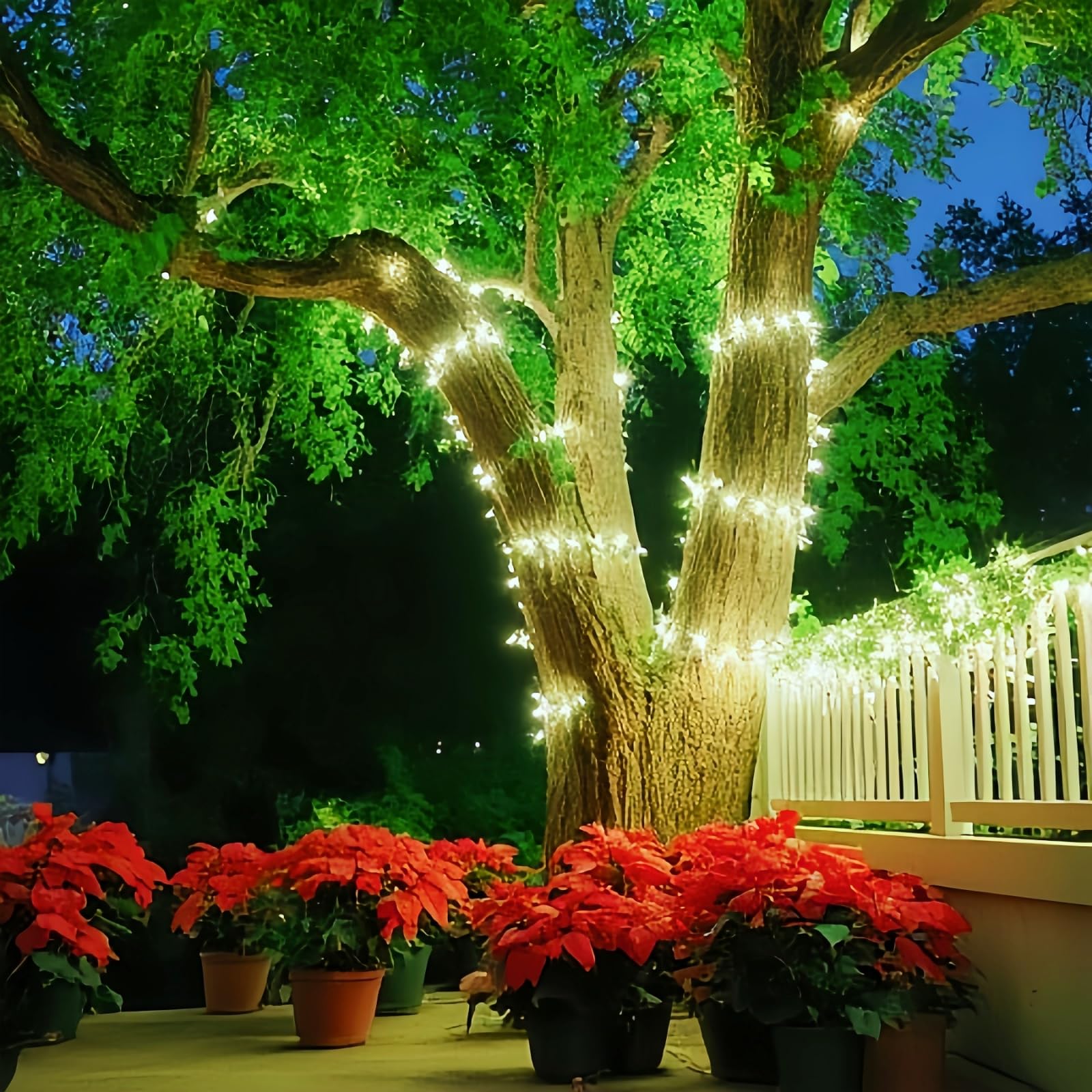 Jinbest 100 Led White Christmas Lights, Ul Certified And Commercial Grade White Wire String Lights 35 Ft, For Indoor And Outdoor