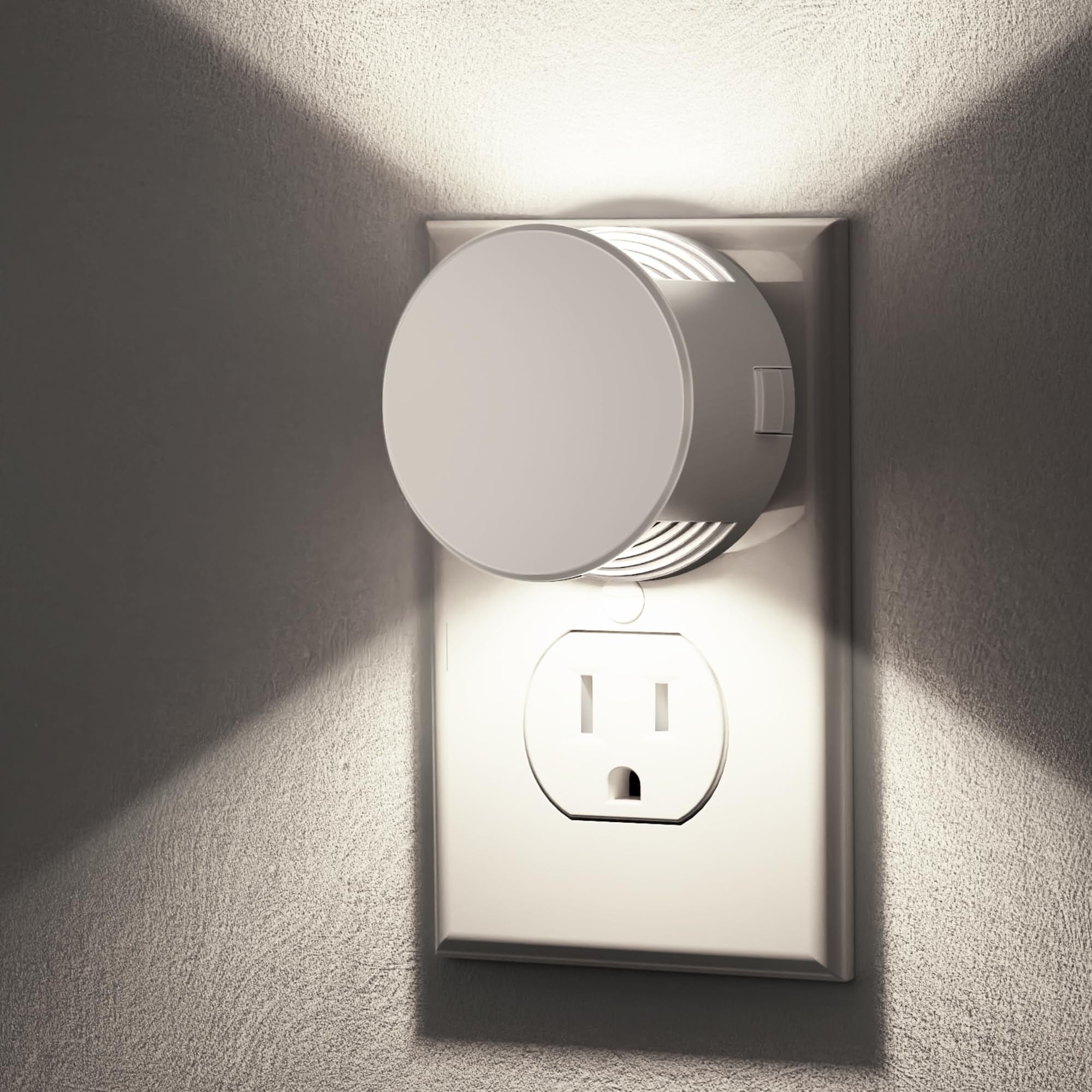 Briignite Night Light 2 Pack, Adjustable Brightness, Dusk to Dawn Sensor, Plastic, White Shade, Model BRGY11203WHUS