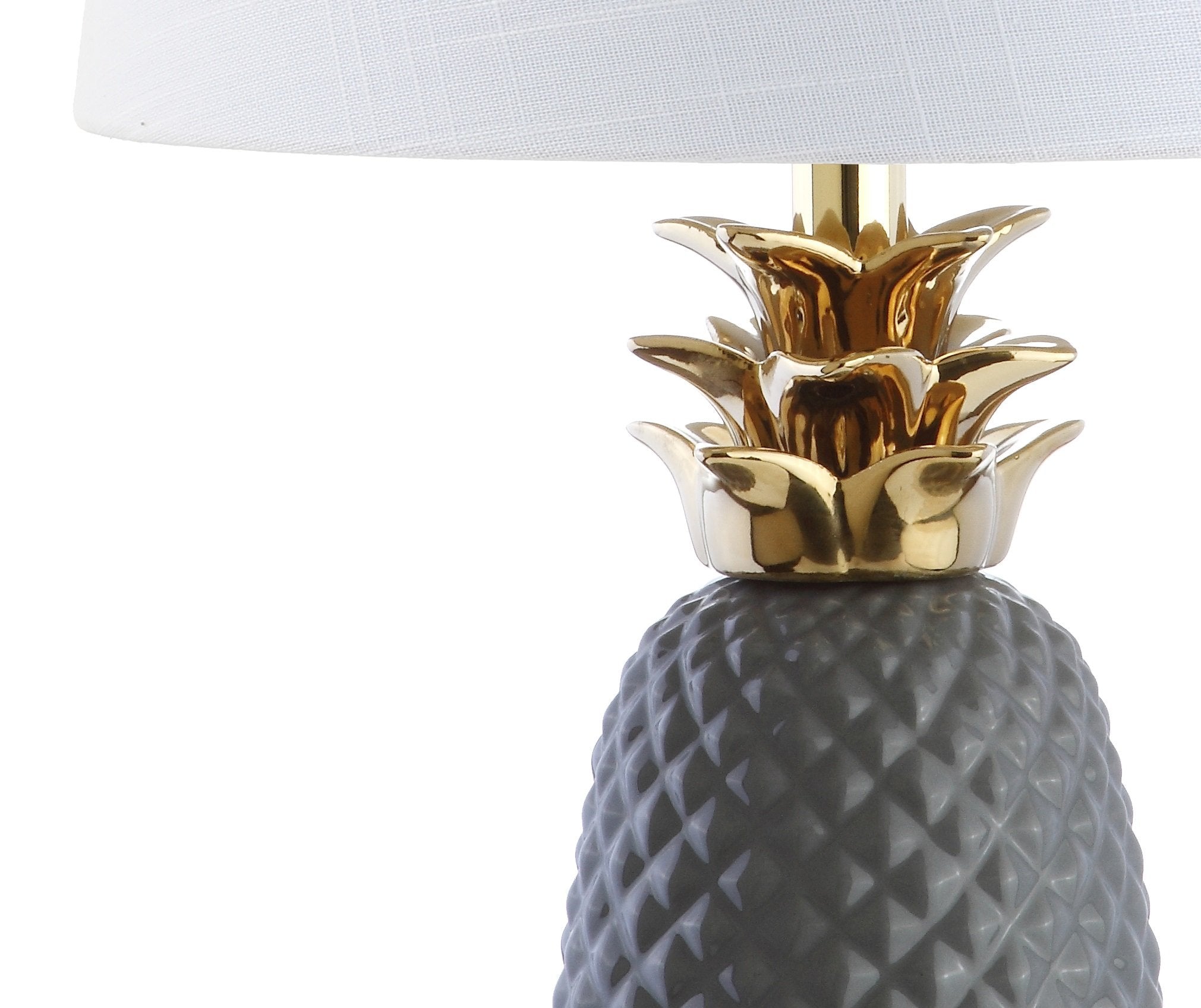 JONATHAN Y Ceramic Table Lamp, 23in Gray/Gold, Model JYL4019B, LED Bulb Included, for Bedroom, Living Room, Office
