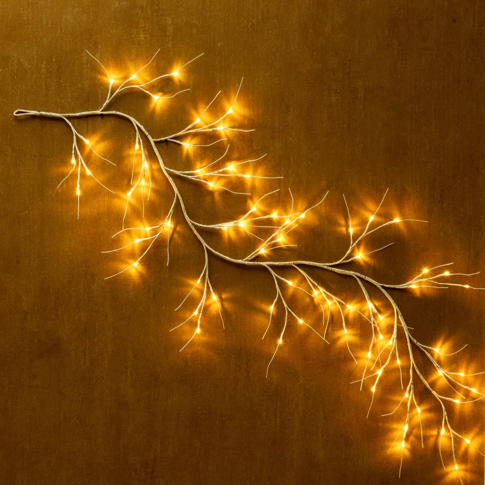 Birch Vine With Lights With Timer 6Ft 72Led  Artificial Tree For Walls Birch Twig For Room Decor Mantle Fireplace Holiday Christmas Decorations Birch Branches - Battery Operated