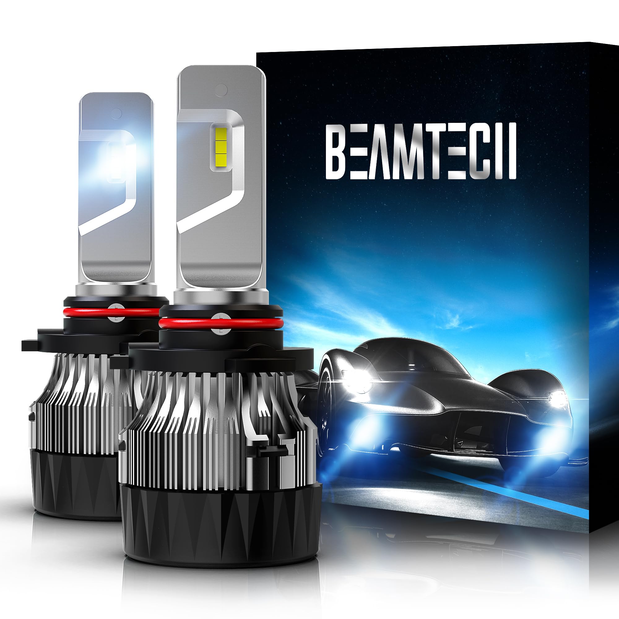 BEAMTECH 9005 HB3 Fog Bulbs, 6500K CSP Chips, Small Size, Aluminum Heatsink