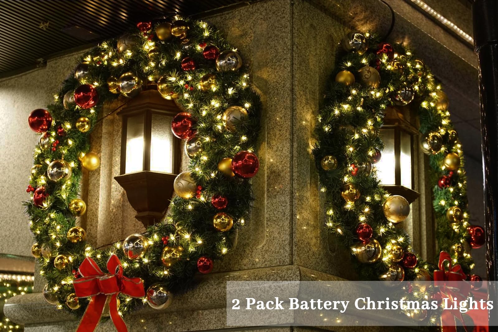 Elavika 2 Pack 20ft Battery Operated Christmas Lights with Remote, 50 LED String Lights with 8 Modes, Timer, Waterproof Fairy Li