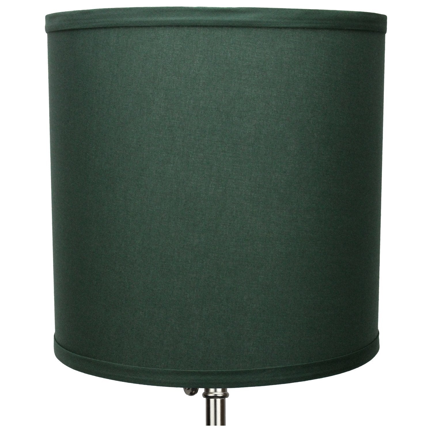 FenchelShades.com Fabric Drum Lampshade, 10in Top/Bottom Diameter, 10in Height, Linen Hunter Green, Model 10-10-10-W-L-HUN