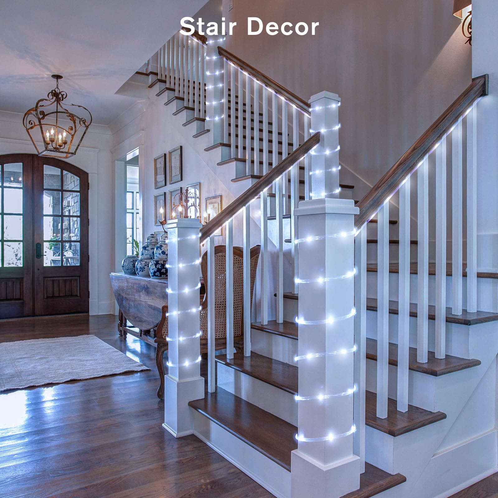 Jmexsuss 200 Led White Rope Lights Plug In, Valentines Day Lights Outdoor Waterproof, 66 Ft White String Lights Indoor For Christmas Tree Wedding Garden Porch Decor