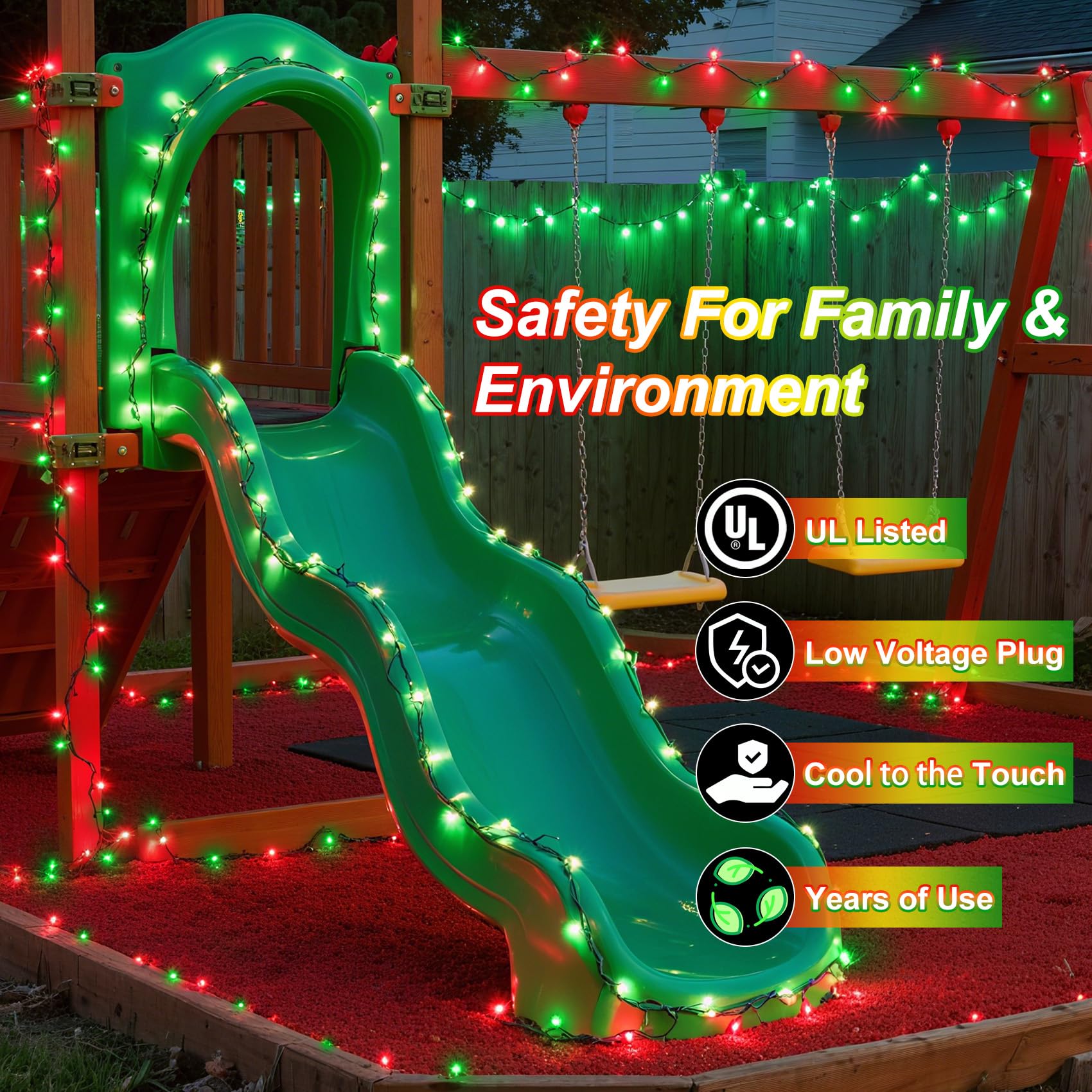 340 Led 90Ft Christmas String Lights Outdoor  12 Pro Modes And Timer Memory & Brightness  Plug In Waterproof Dark Green Wire Twinkle Light For For Xmas Yard Tree Wedding Party Decor (Red & Green)