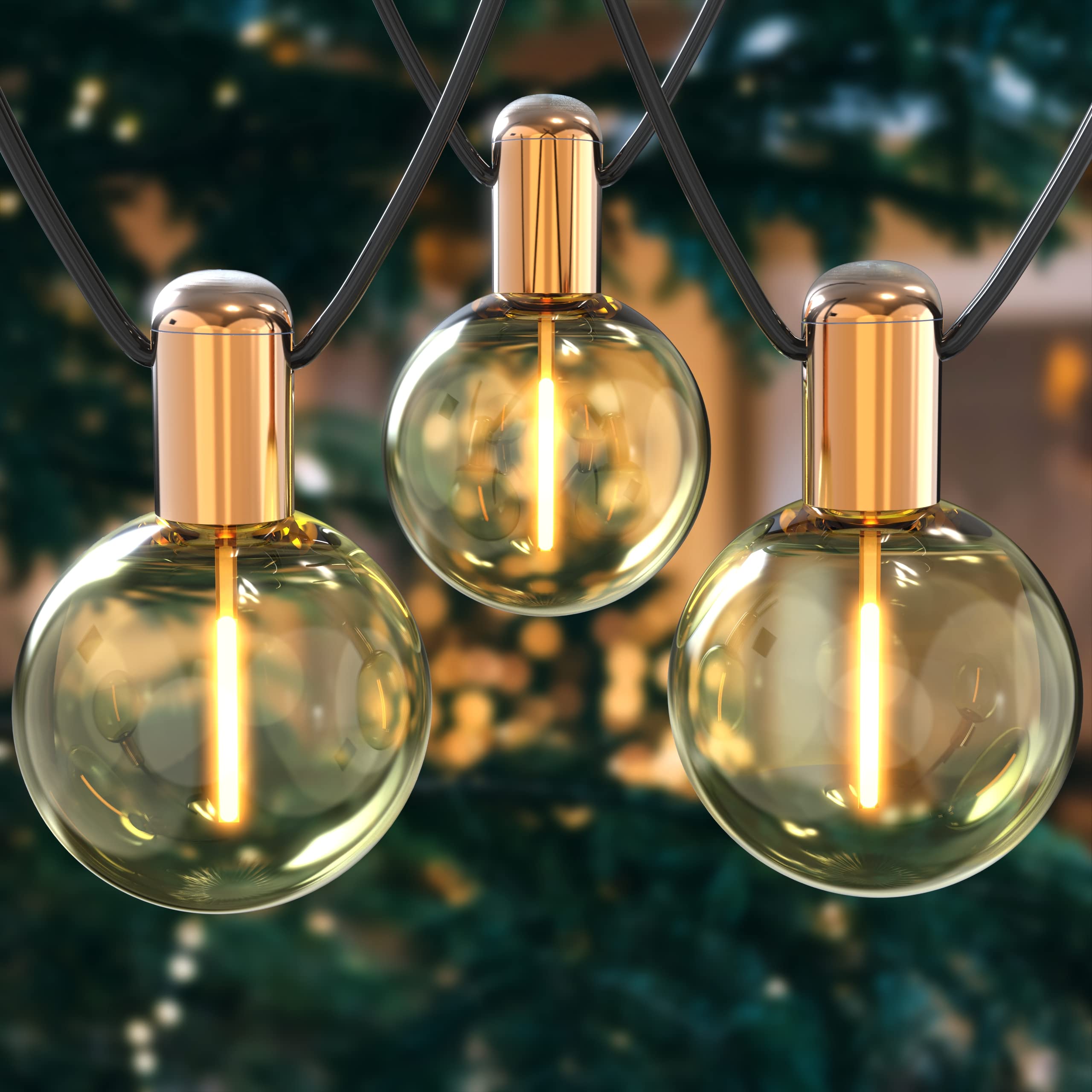 L.A. Nova String Lights Indoor, G50 With 20 Shatterproof Bulbs Led Vintage 24Ft Lights For Bedroom Decor, Pluggable Filament, Transformer Extension, Dimmer…