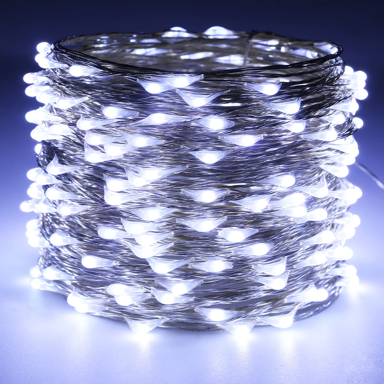RUICHEN Fairy String Lights 200 LED 66 Ft USB Cool White Copper Wire UY-20M200L